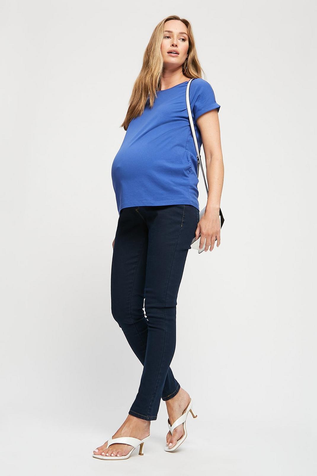 132 Maternity Roll Sleeve Organic Cotton Jersey T-shirt image number 2