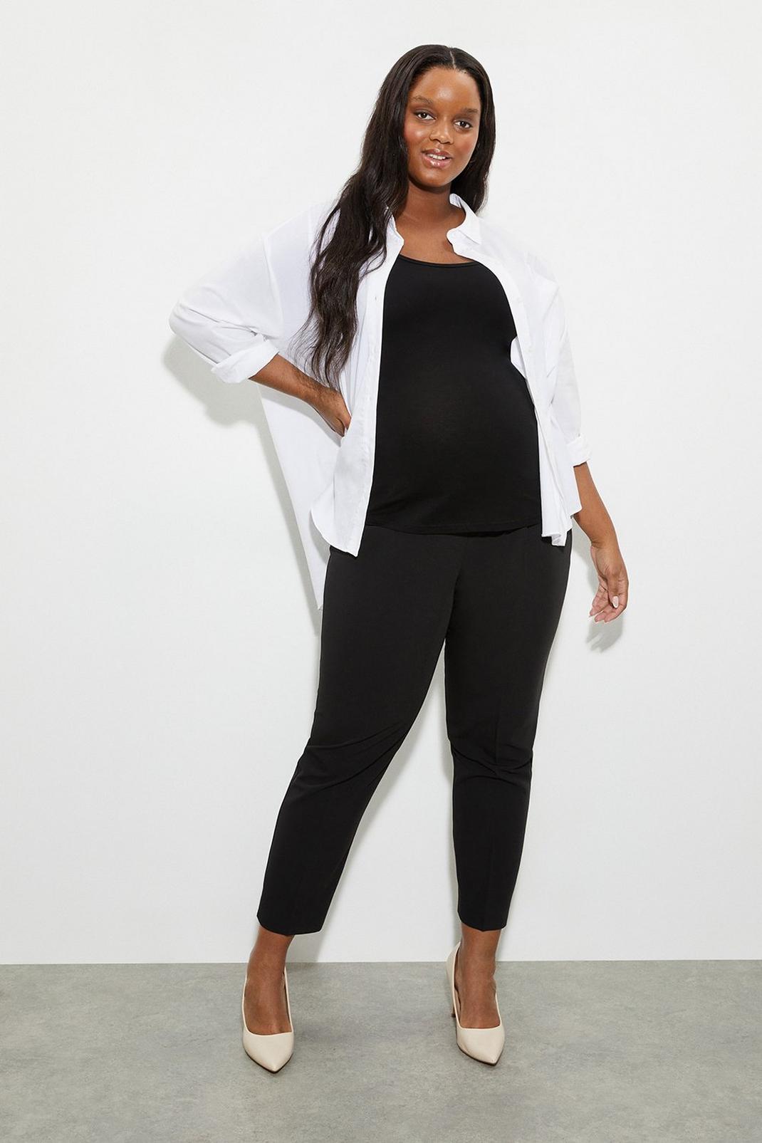 105 Maternity Black Over Bump Ankle Grazer image number 2