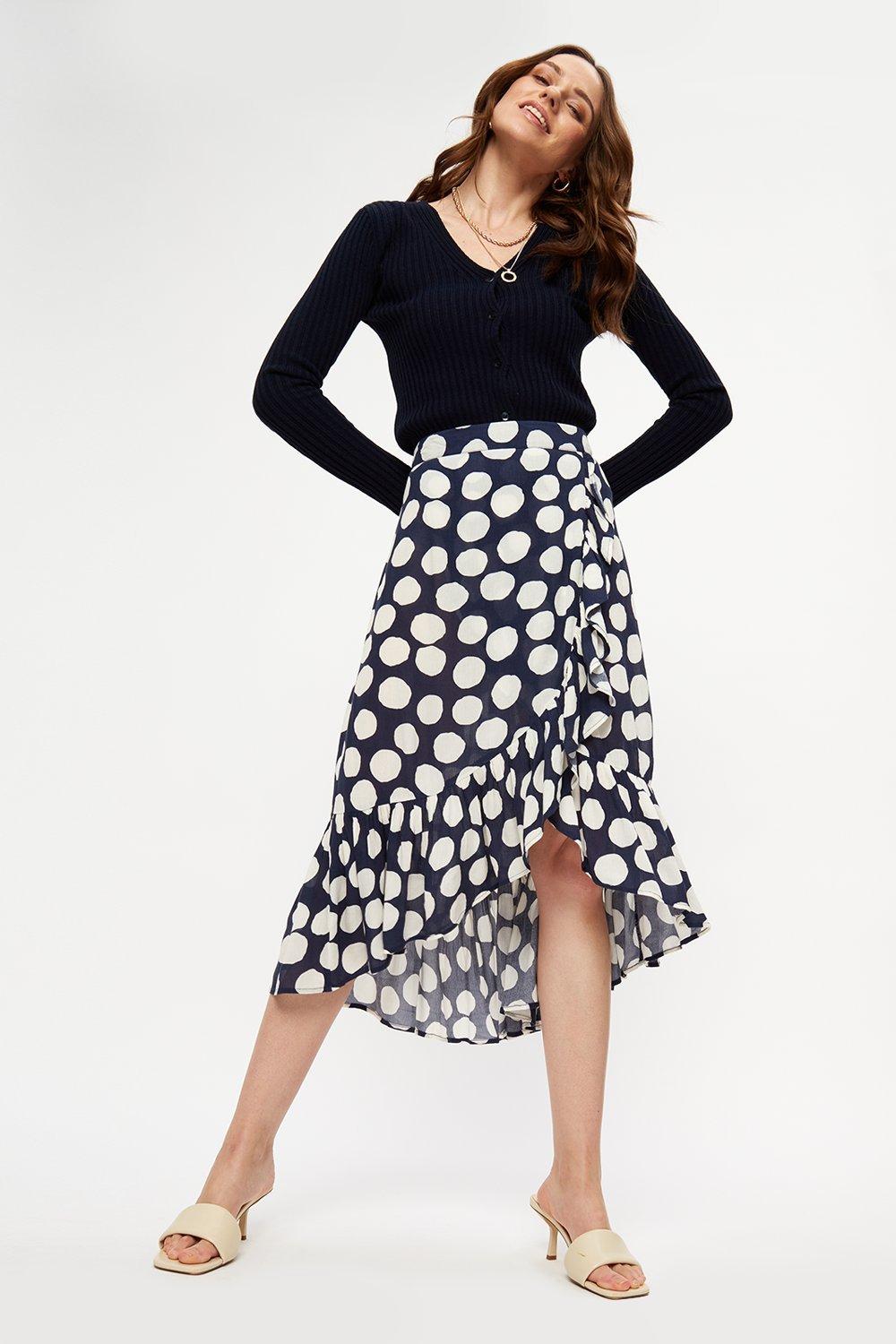 navy spot skirt