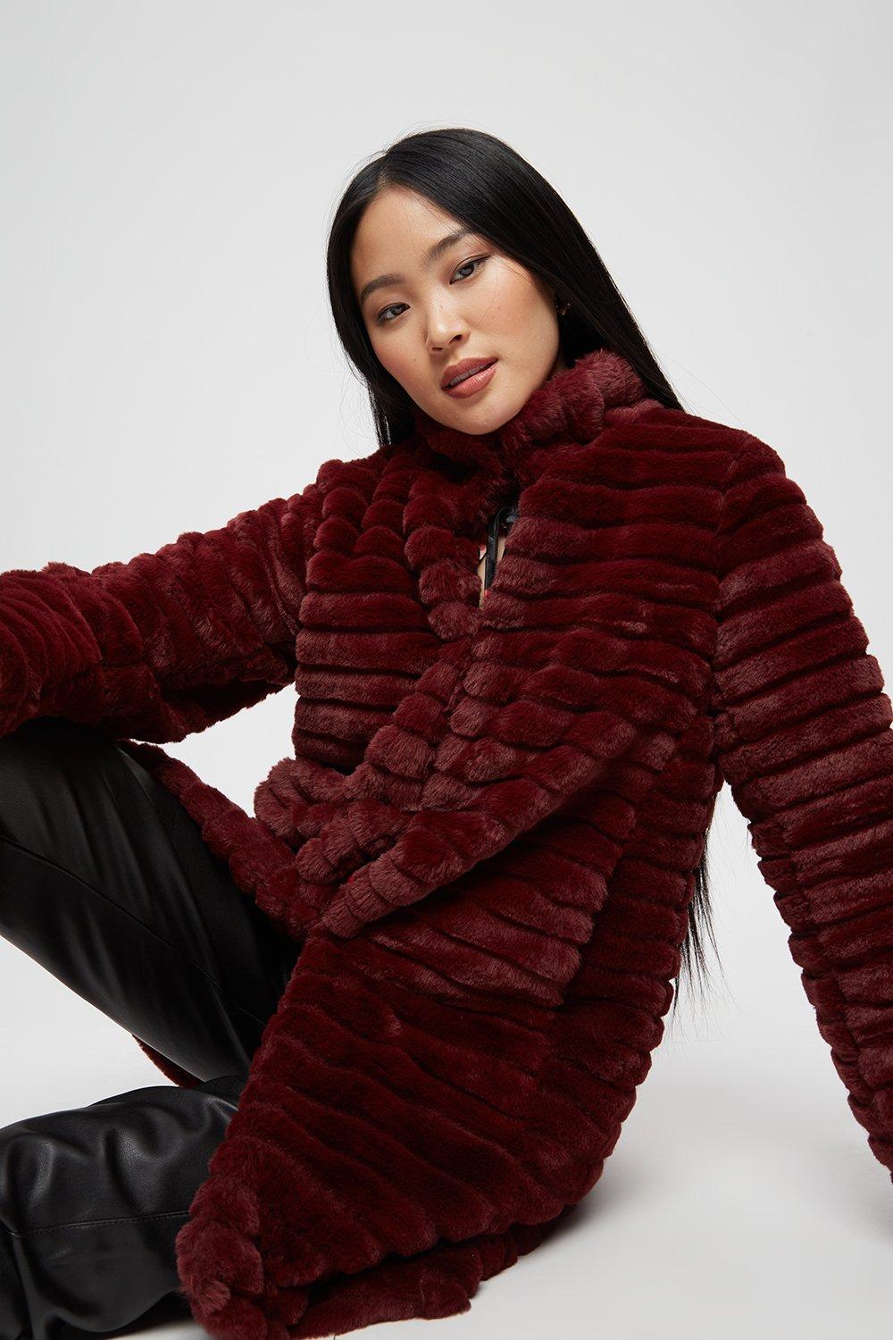 petite funnel neck coat