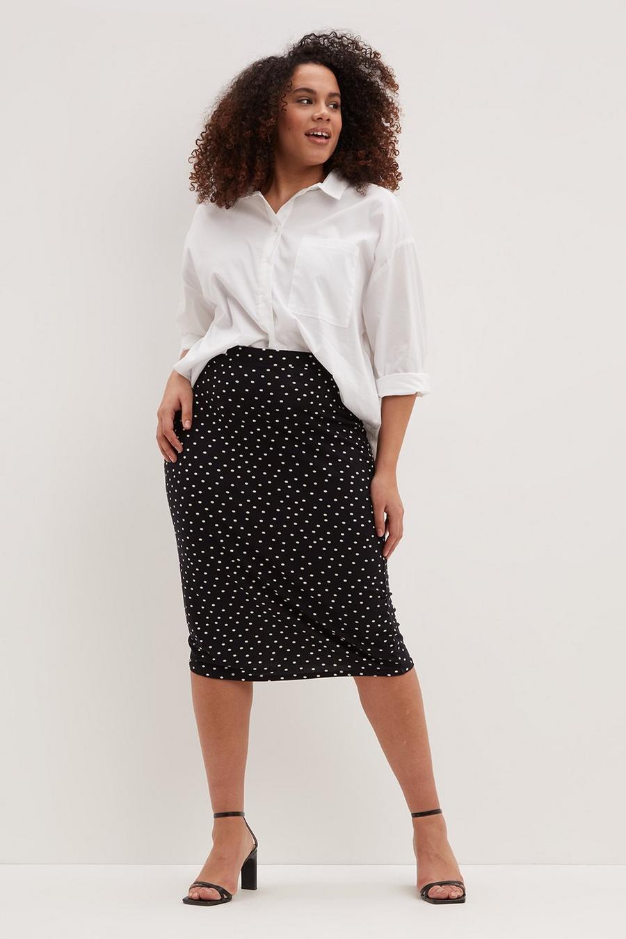 Curve Mono Spot Midi Skirt