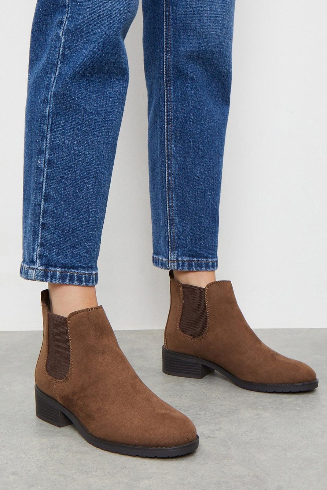 Taupe Wide Fit Megan Chelsea Boots image number 1