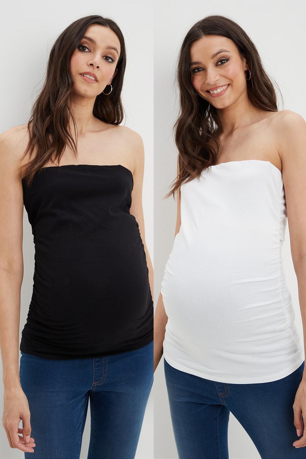 Multi Maternity Black And Ivory Two Pack Bandeau image number 1