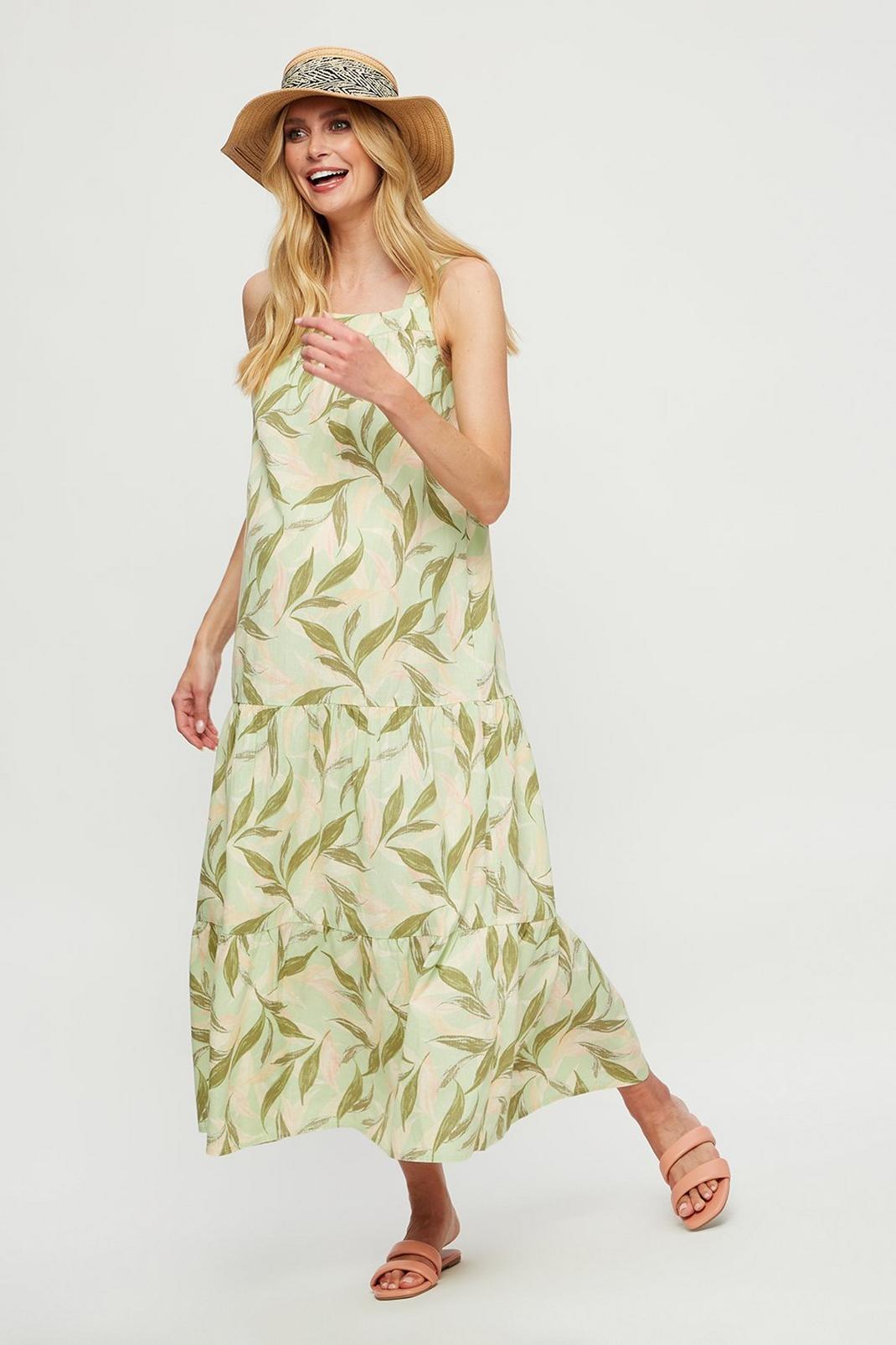 144 Maternity Pastel Tropical Tiered Maxi Dress image number 2