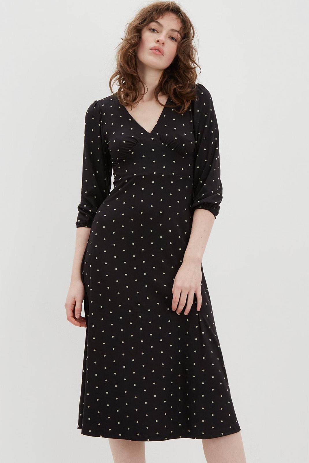 105 Black Spot Midi Dress image number 2