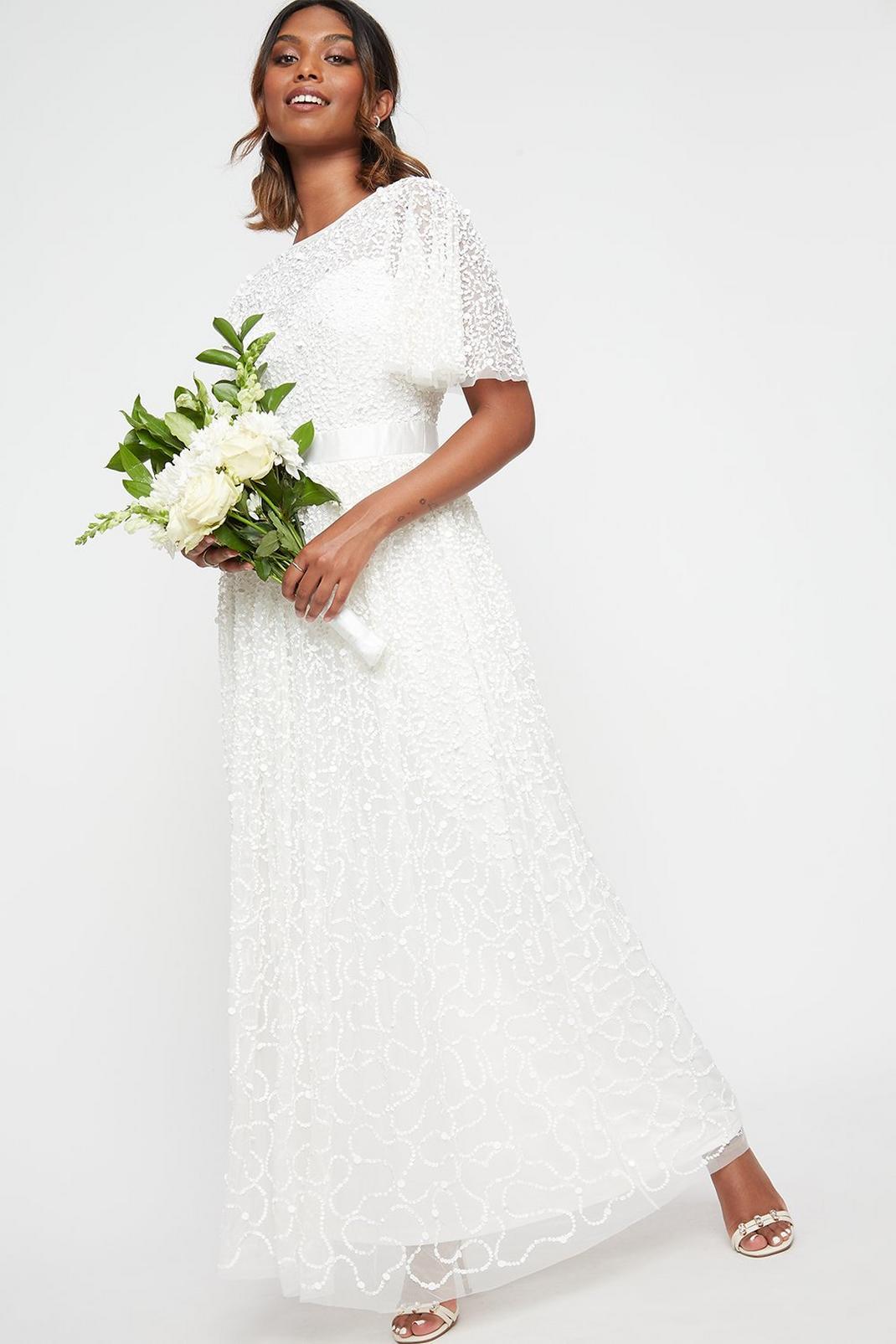 764 White Embellished Maxi Dress image number 1