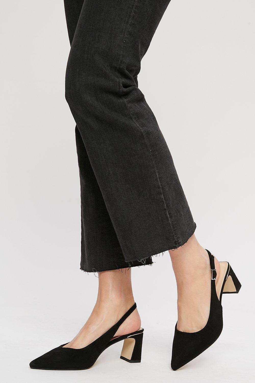 wide fit black slingback shoes