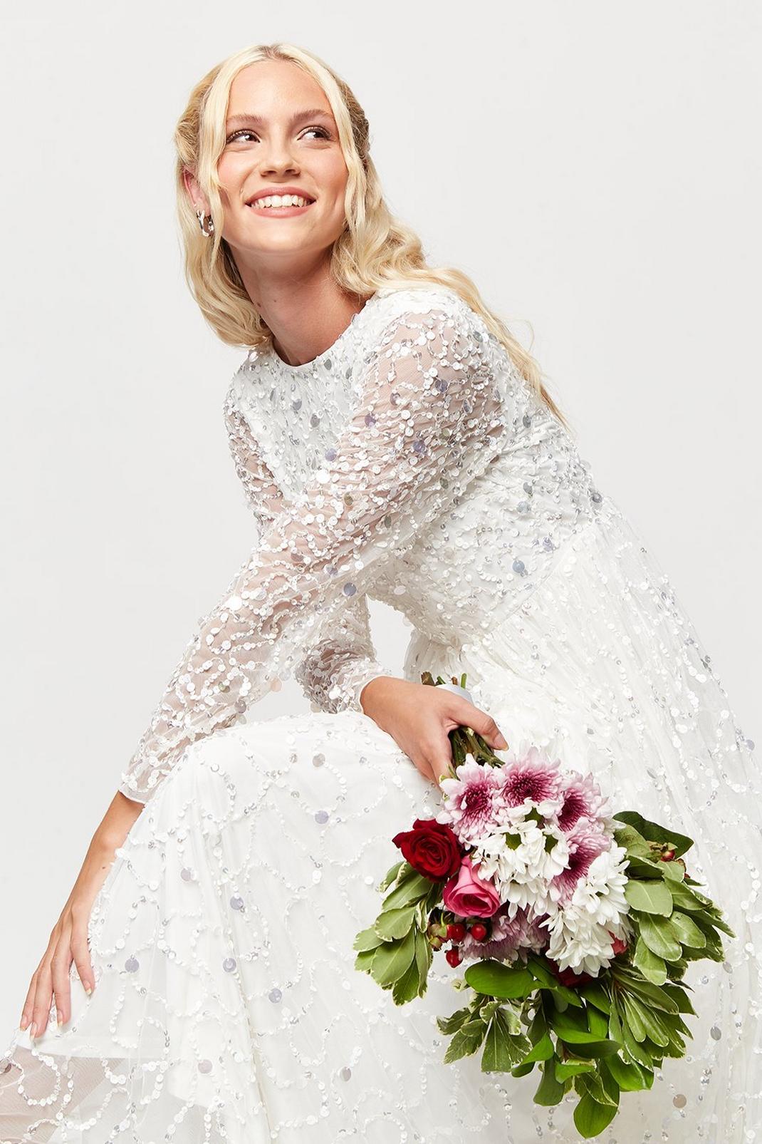 764 White Bridal Embellished Dress image number 1