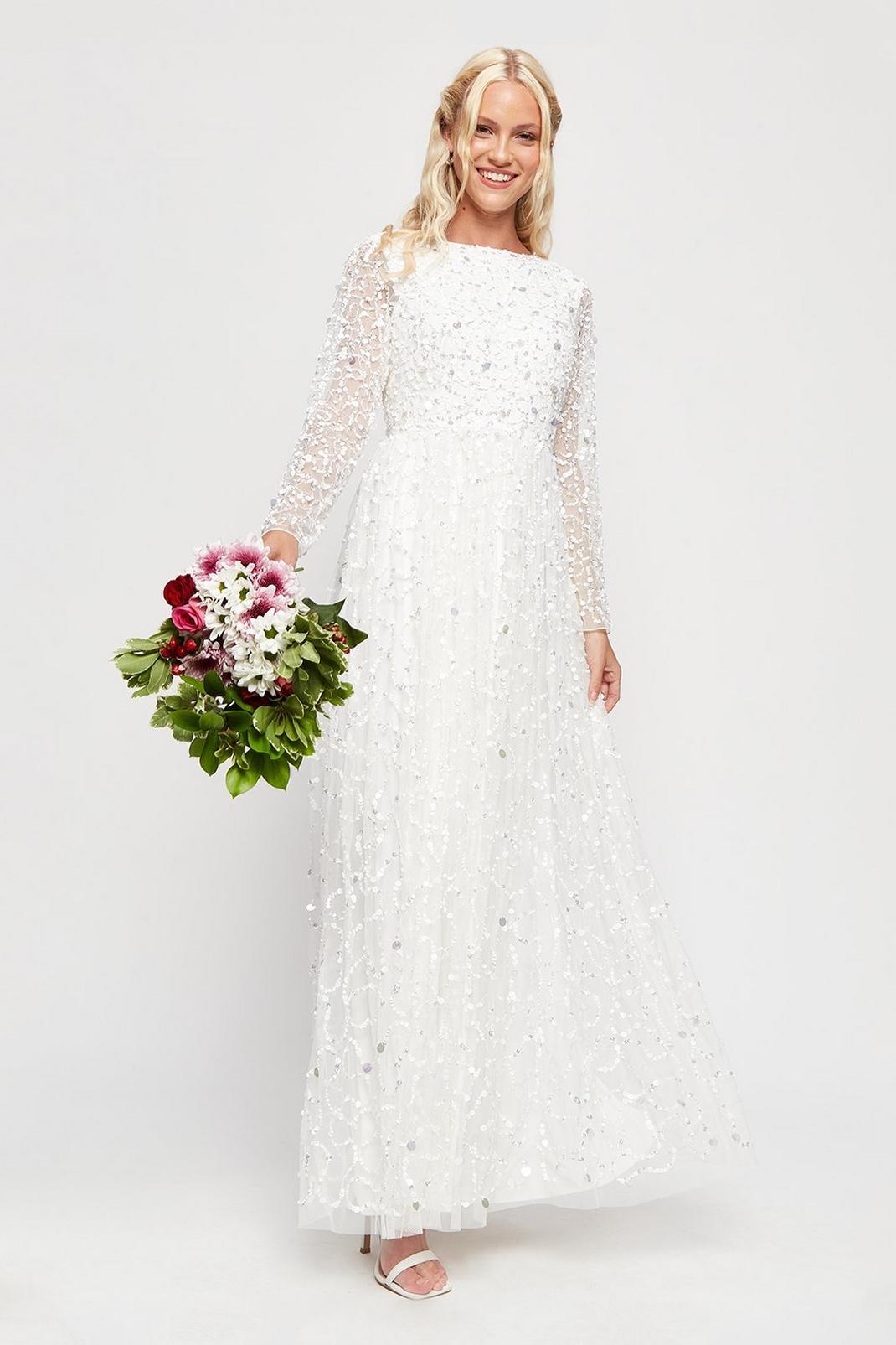 764 White Bridal Embellished Dress image number 2
