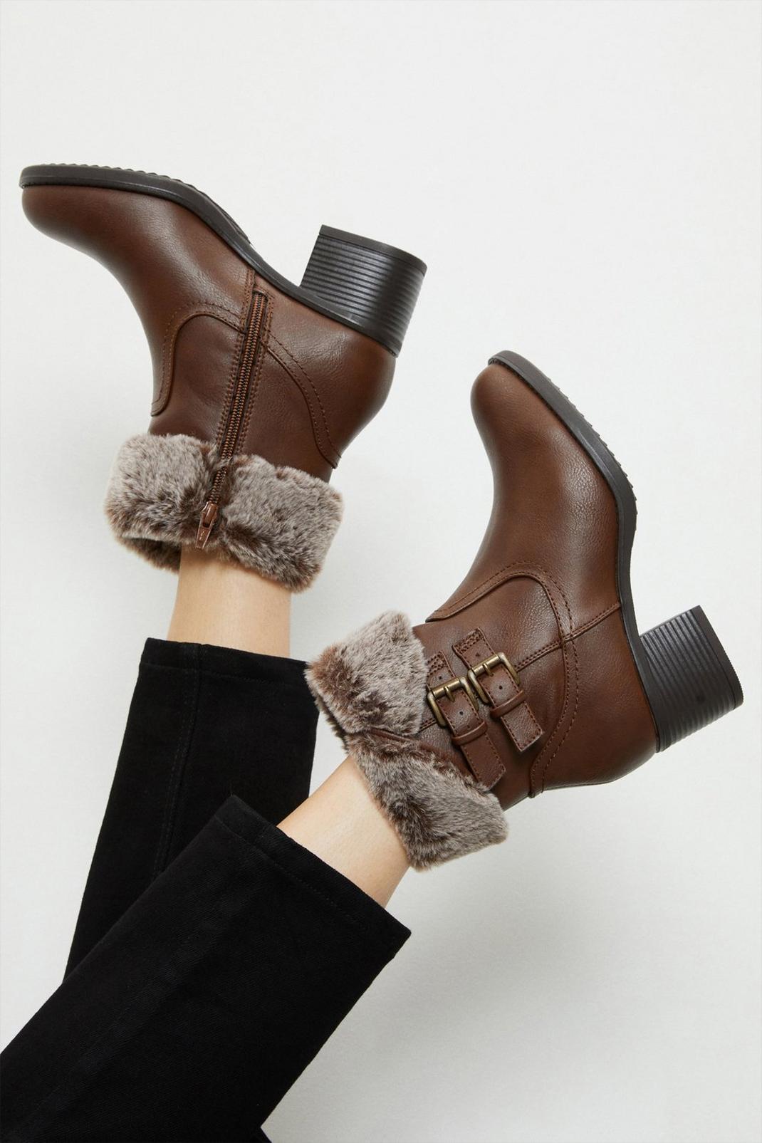 186 Comfort Marthie Faux Fur Buckle Boot image number 1