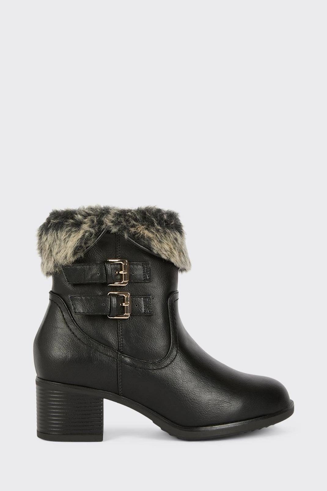 105 Comfort Wide Fit Marthie Faux Fur Buckle Boot image number 2