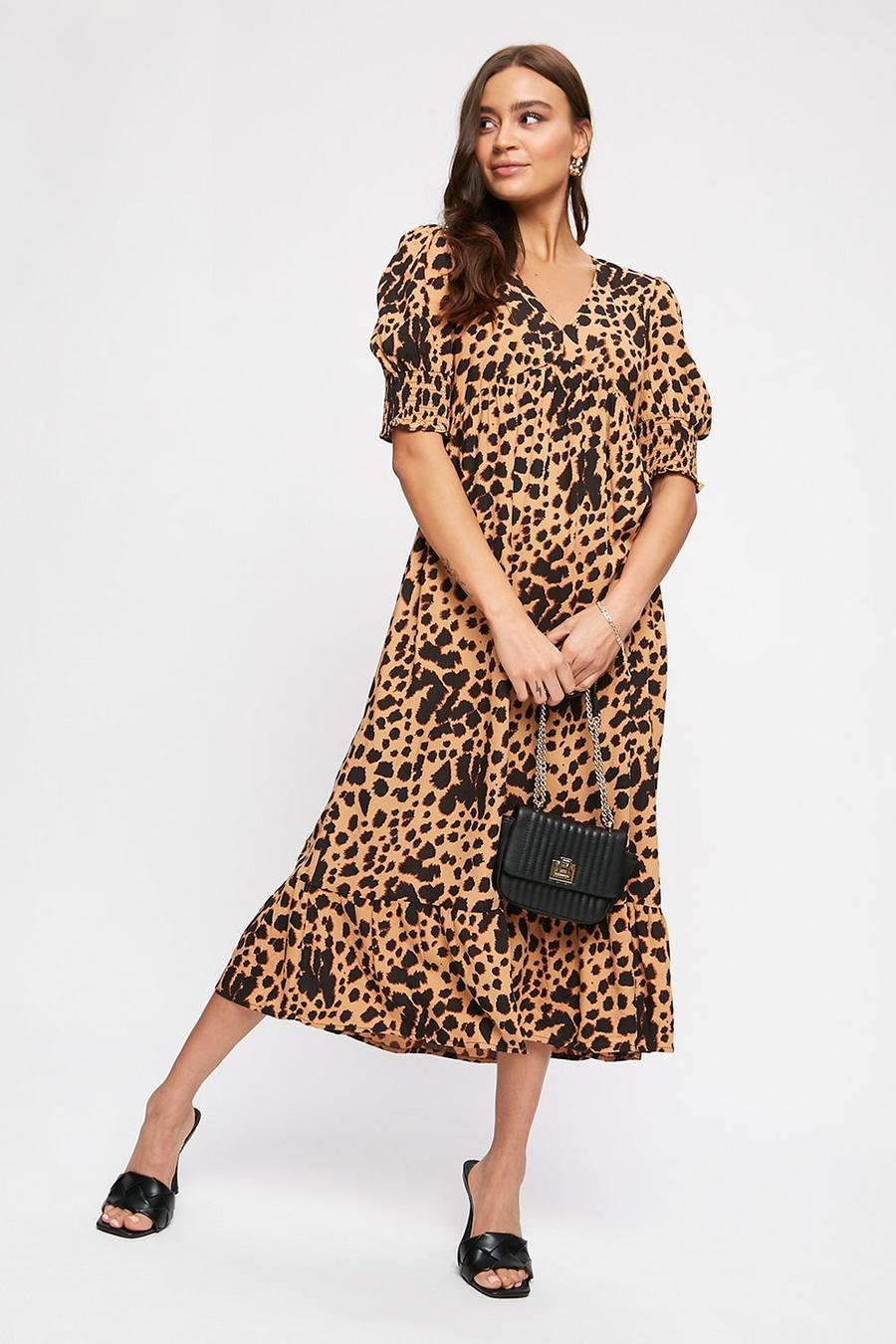 Cheetah Smock Midi Dress