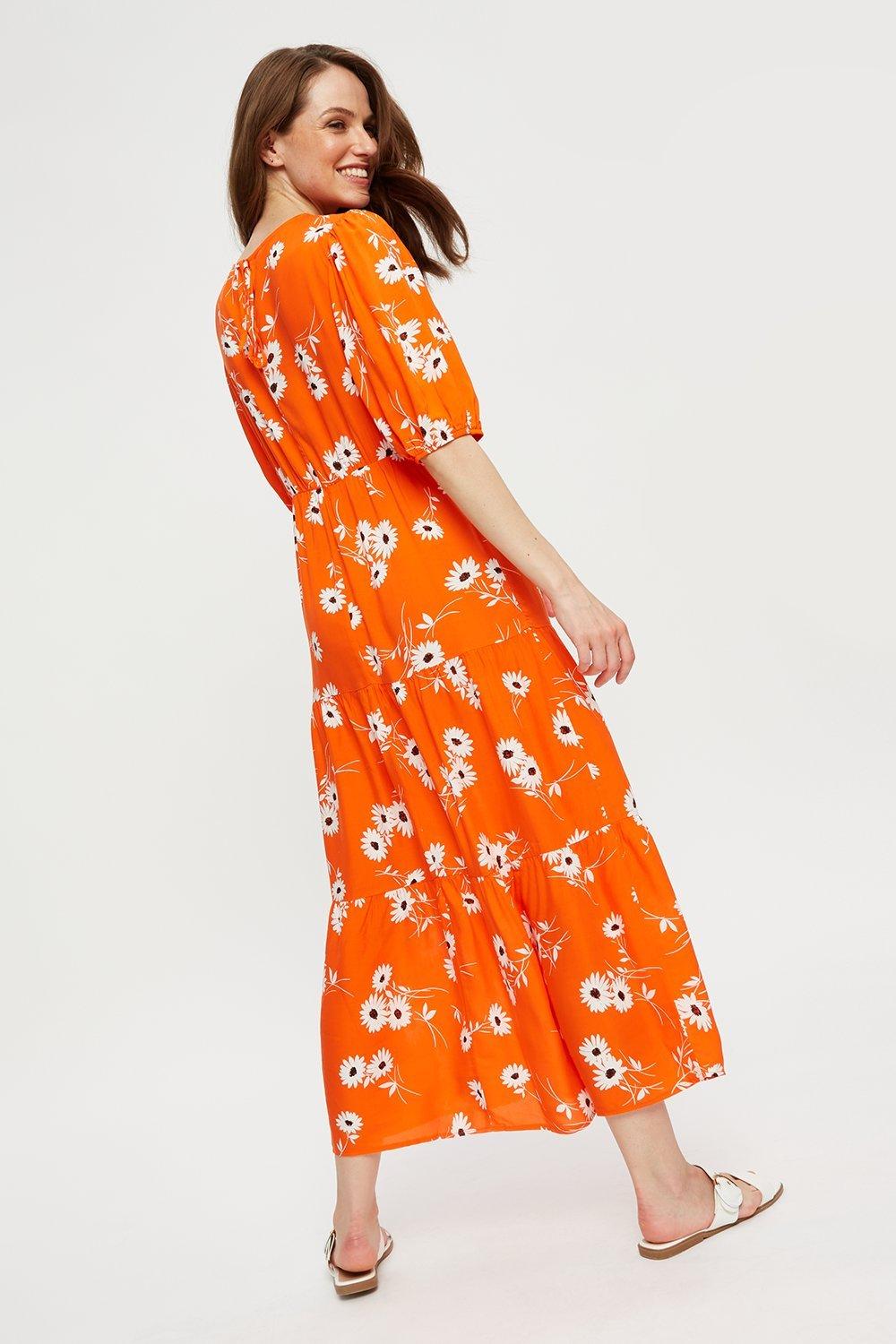 dorothy perkins orange floral dress