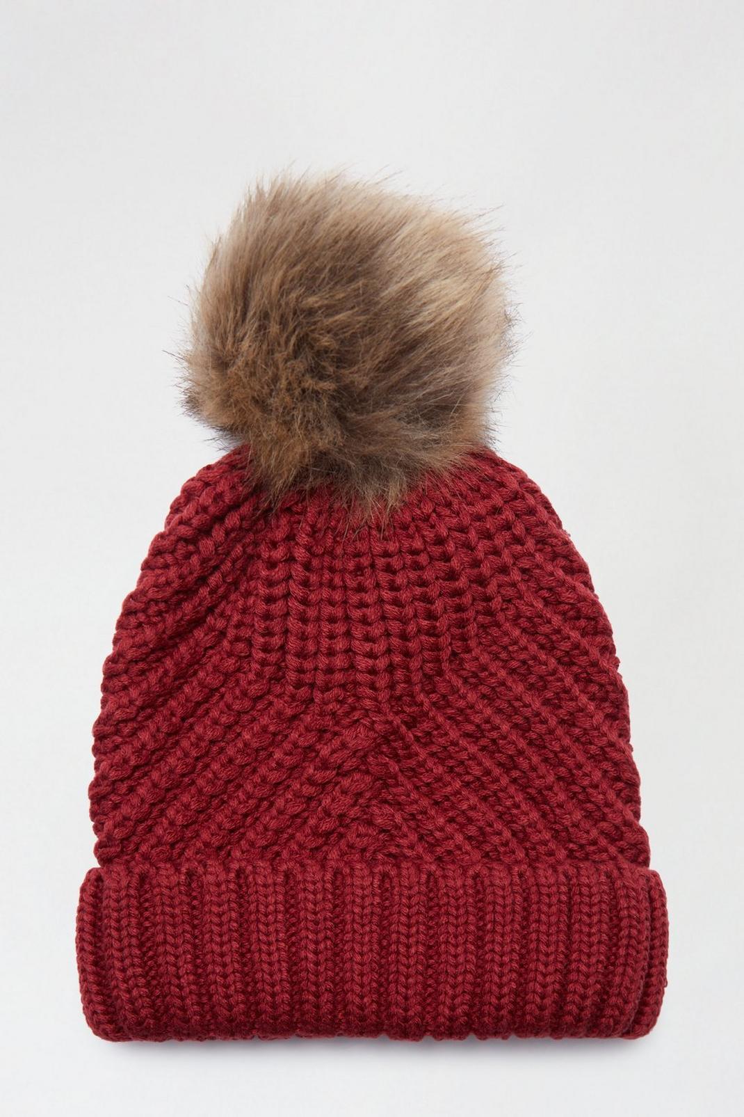 294 Recycled Burgundy Pom Hat image number 2