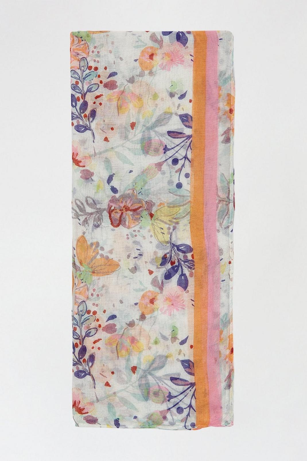 144 Recycled Pastel Floral Print Scarf  image number 2