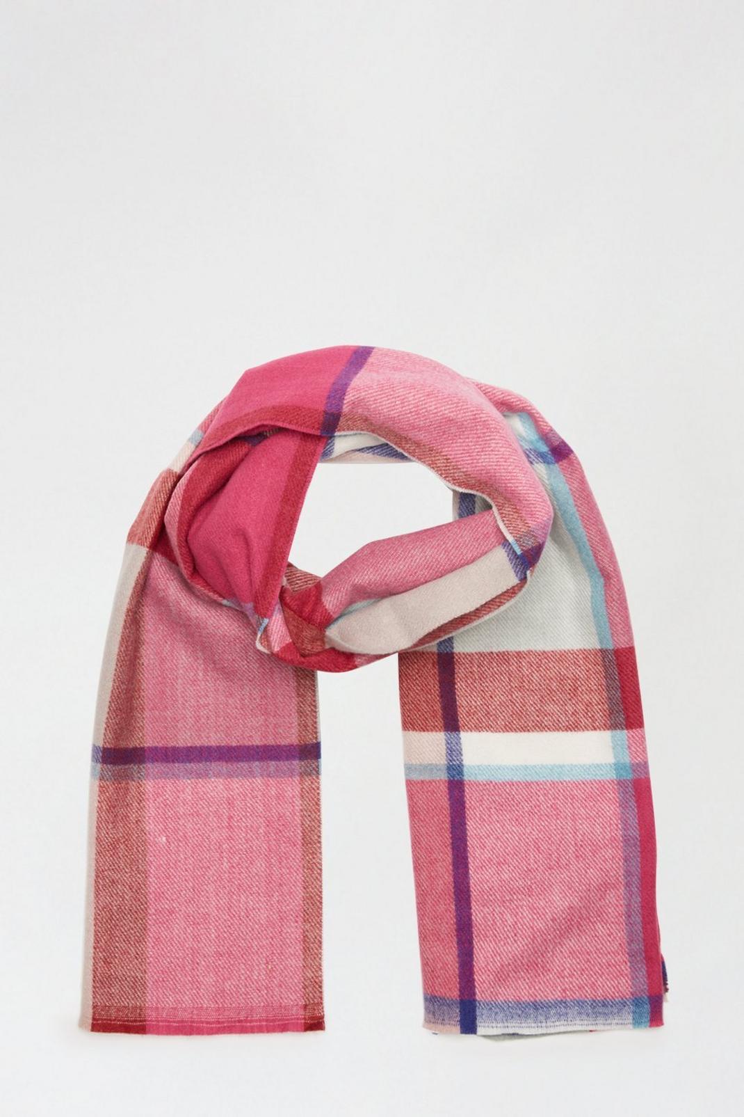 535 Hot Pink And Blue Check Scarf image number 2