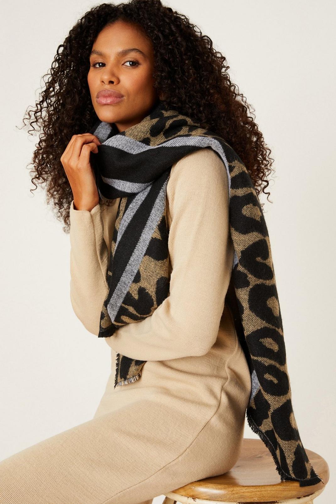 109 Large Scale Leopard Print Scarf image number 1