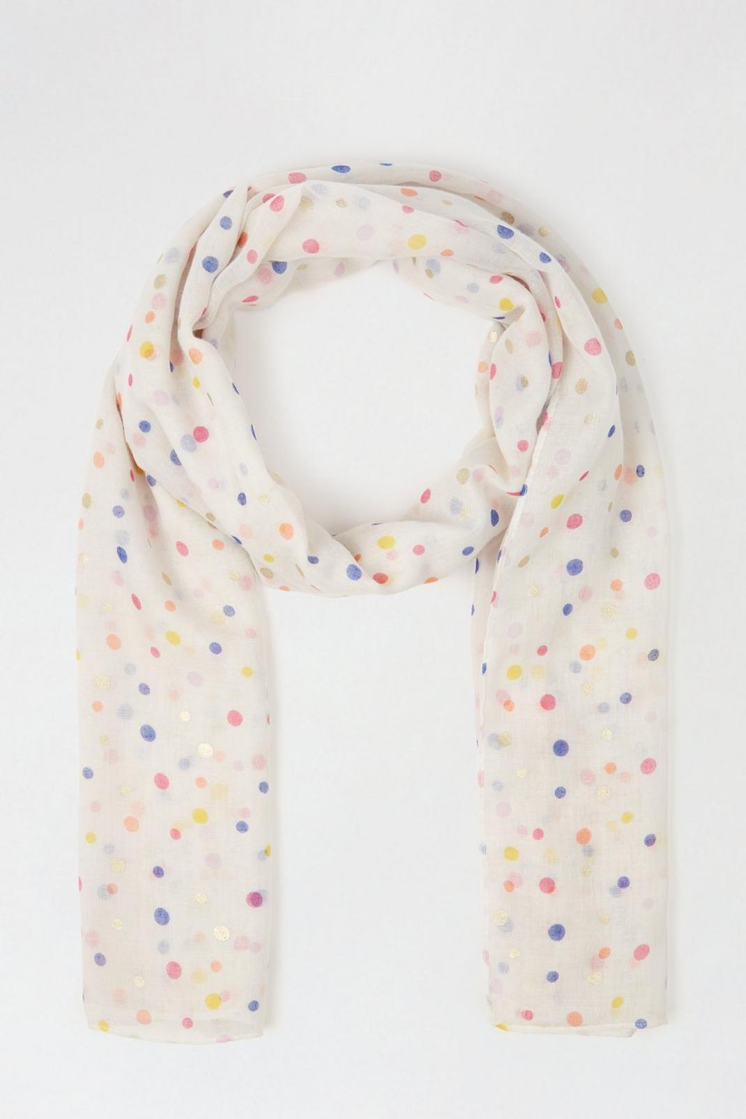 173 White All Over Polka Dot Scarf image number 1