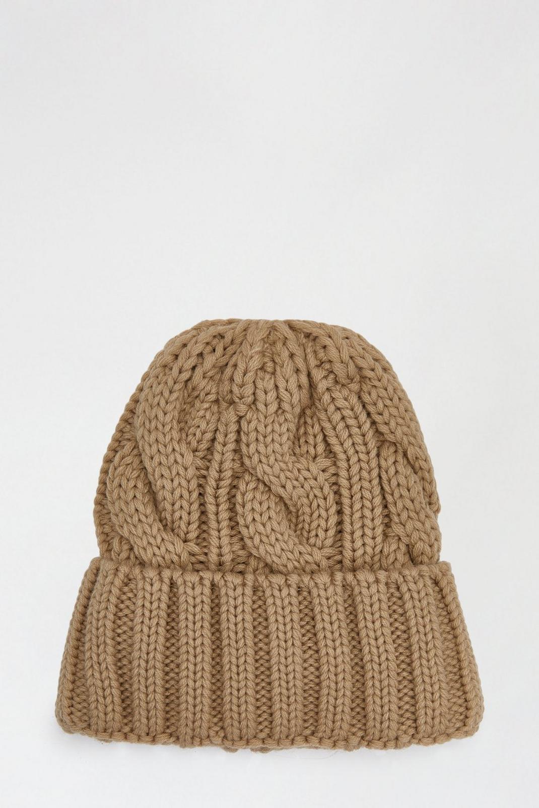 996 Recycled Chunky Cable Knit Beanie image number 1