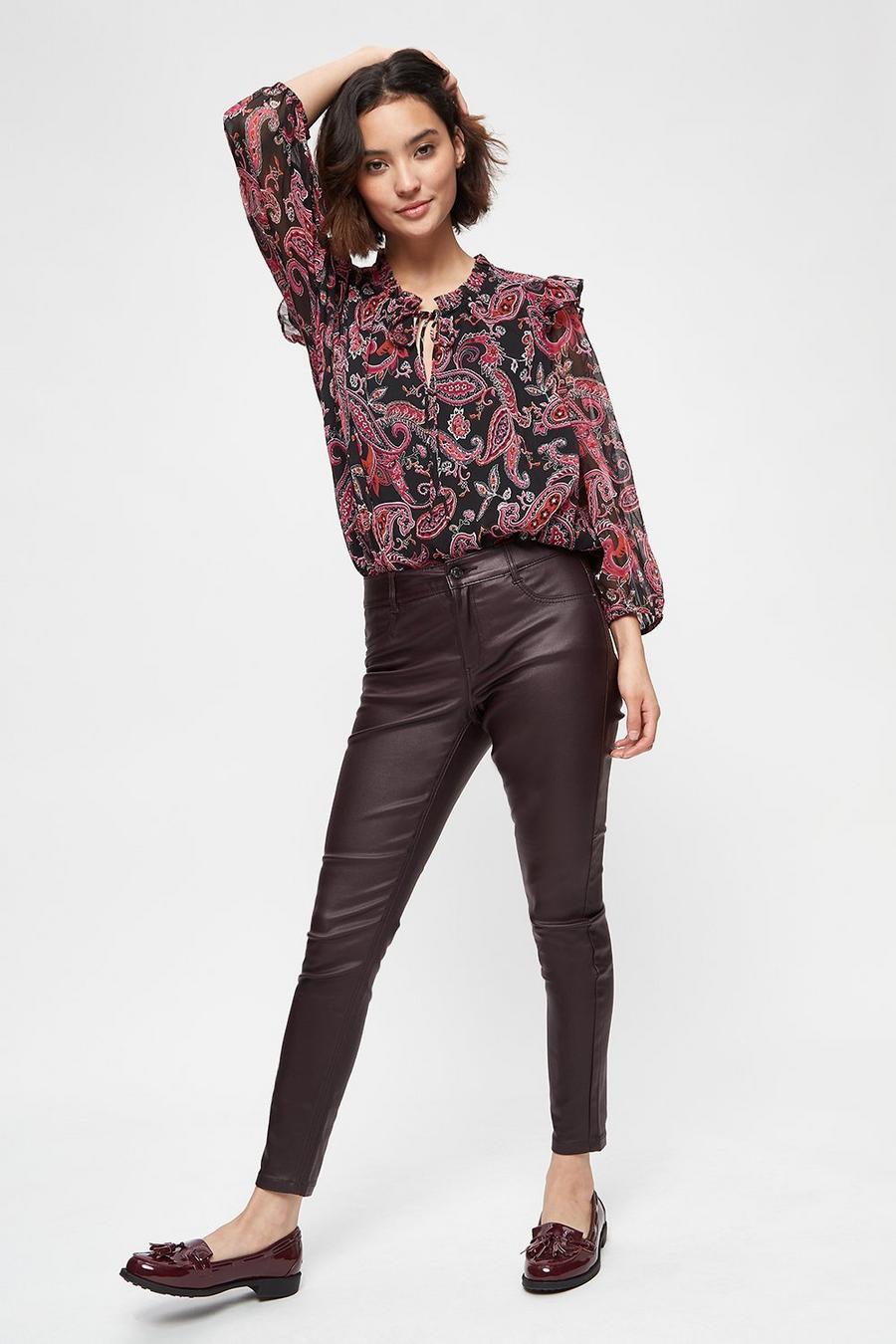 Petite Berry Coated Jeans