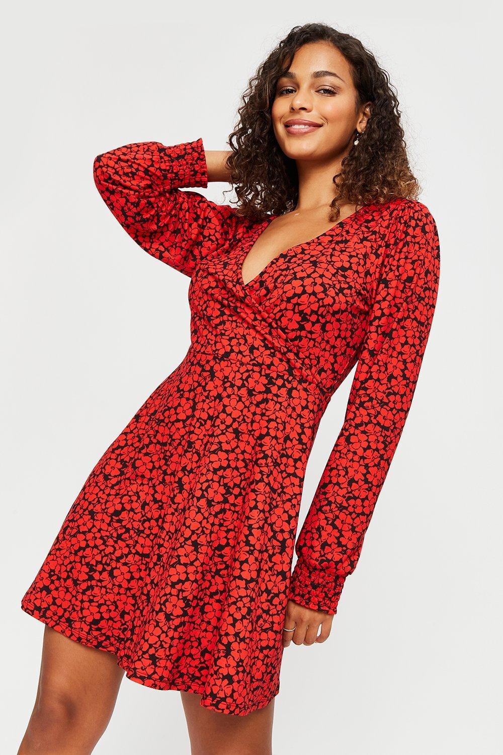 dorothy perkins red leopard print dress