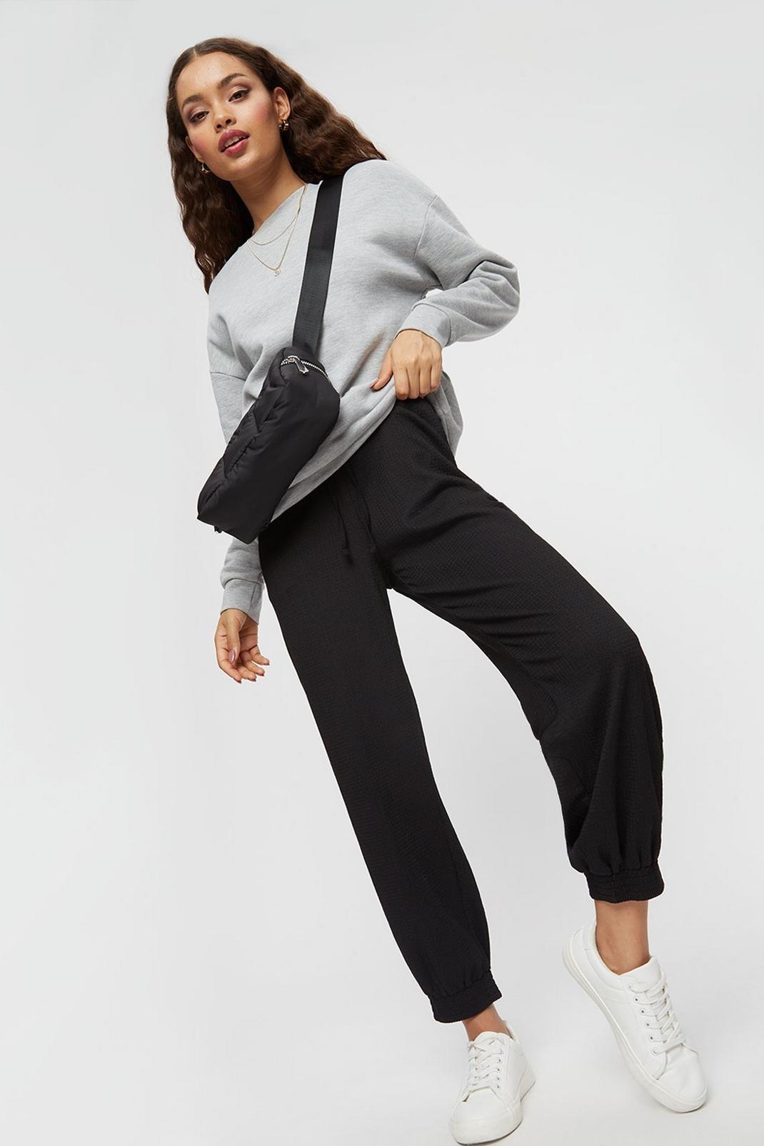 Petite Plain Textured Jersey Jogger | Dorothy Perkins EU
