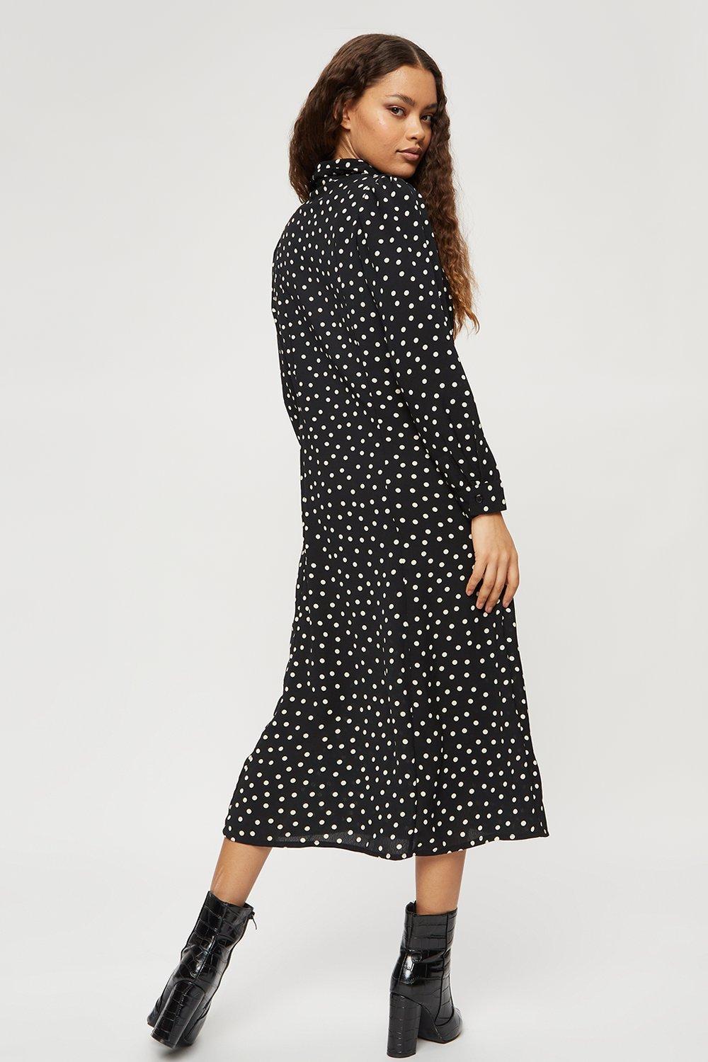 spotty black dress