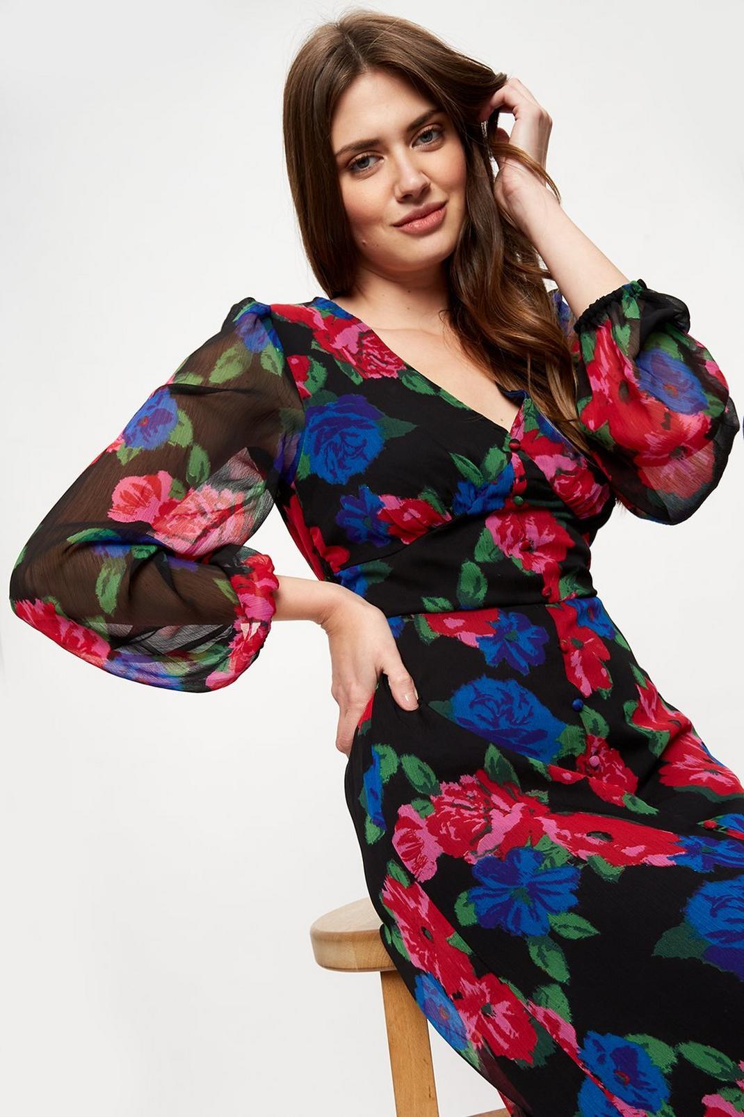 144 Tall Oversize Romantic Floral Empire Midi image number 1