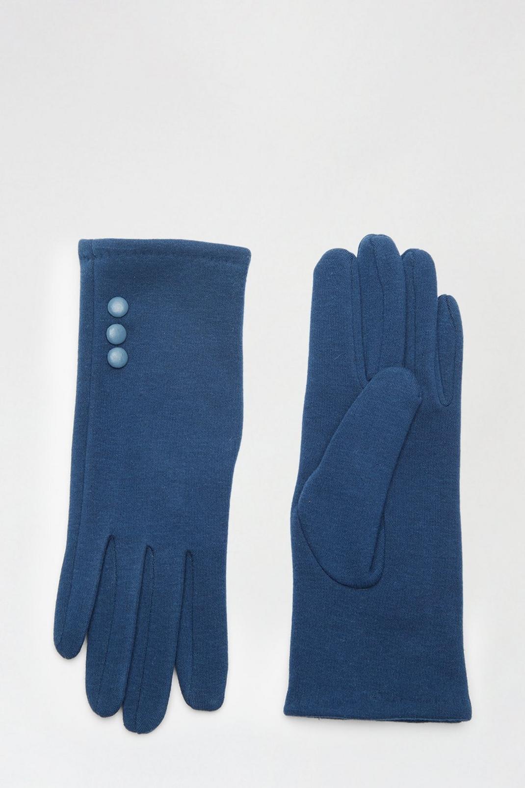 Teal Jersey Button Glove image number 1