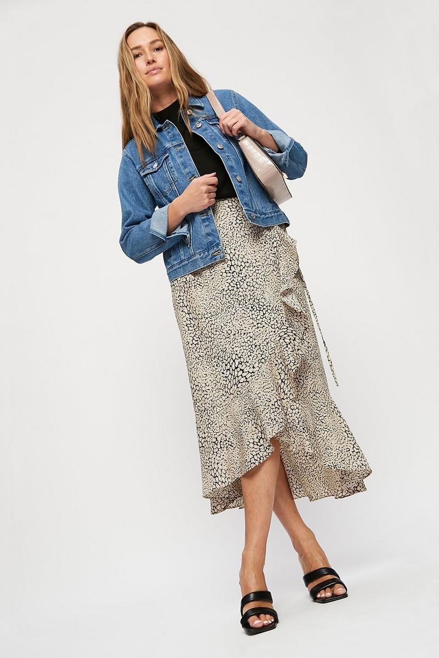 Mini Leopard Print Ruffle Wrap Skirt