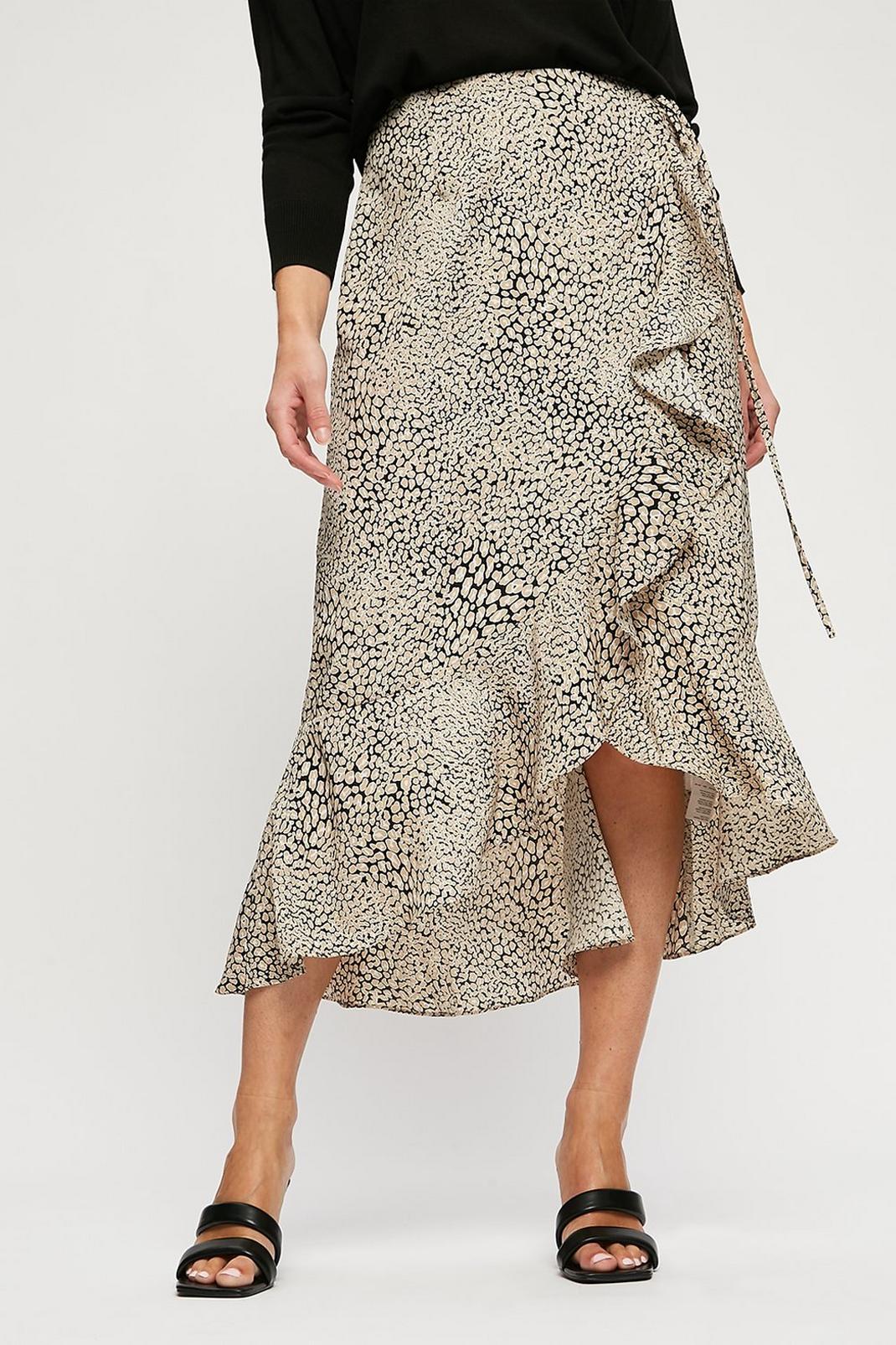 176 Mini Leopard Print Ruffle Wrap Skirt image number 2