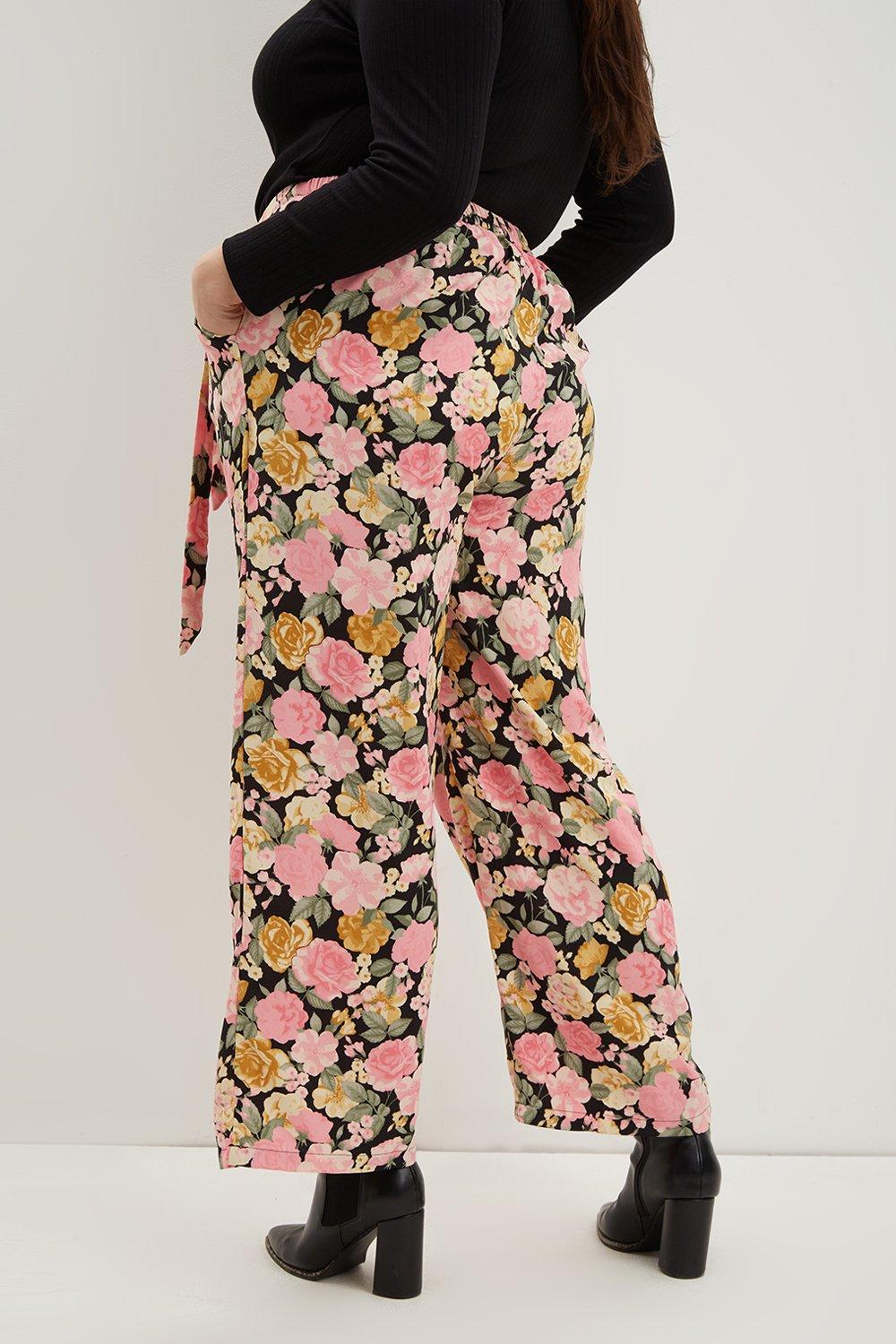 black floral palazzo pants