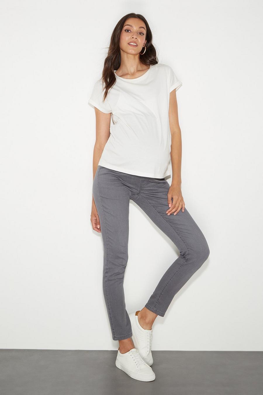 Maternity Organic  Grey Over Bump Eden Jeans