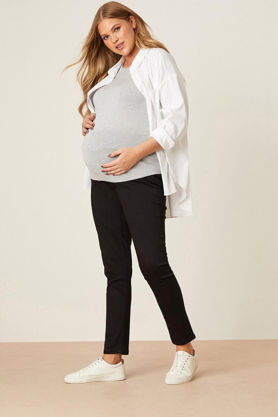 Maternity Black Under Bump Frankie Jeans image number 1