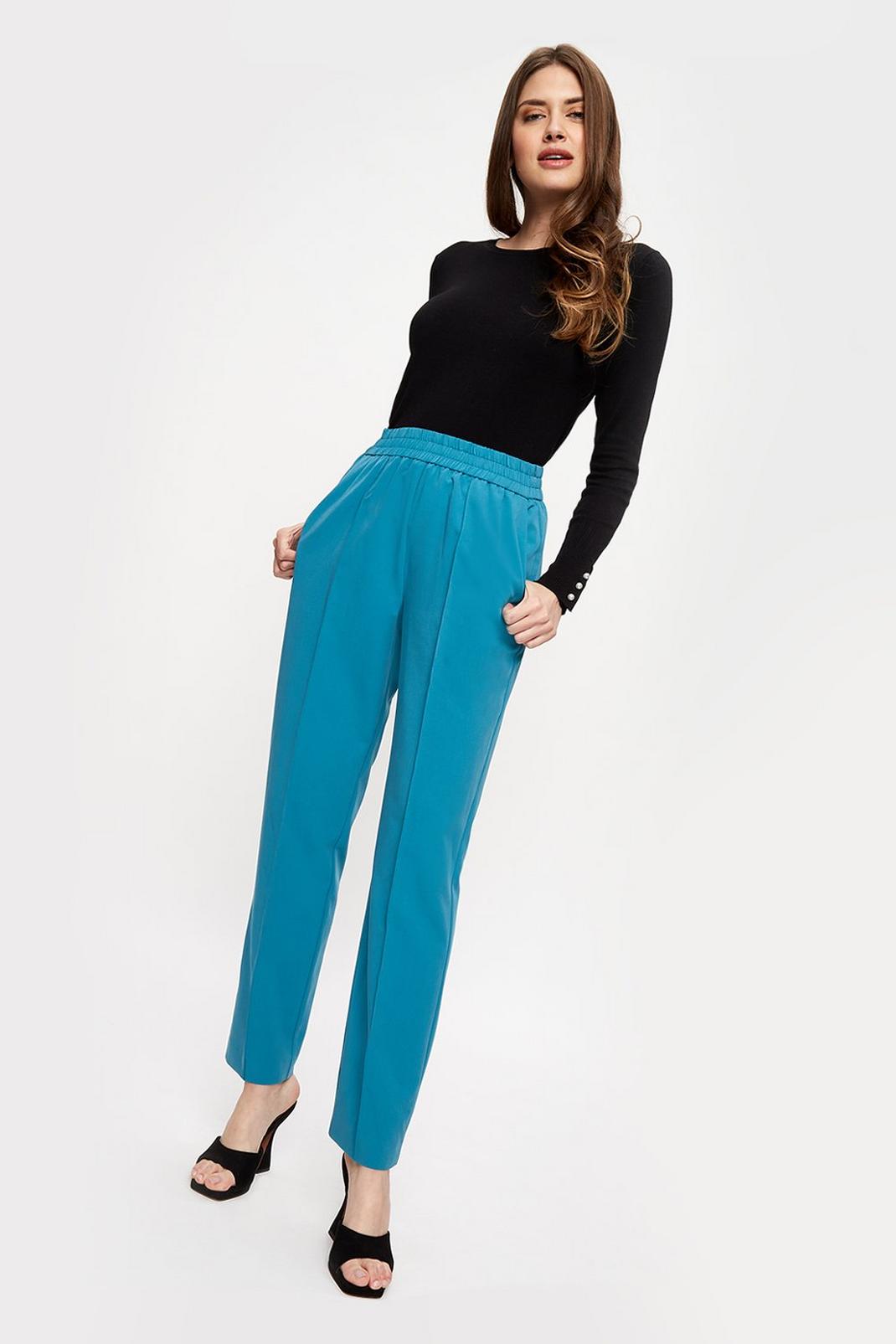 168 Tall Teal Elasticated Waist Jogger image number 2