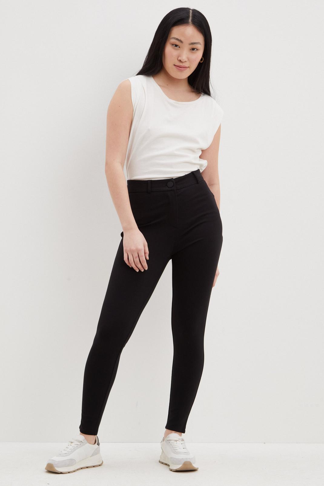 Black (!) Petite One Button Jeggings image number 1