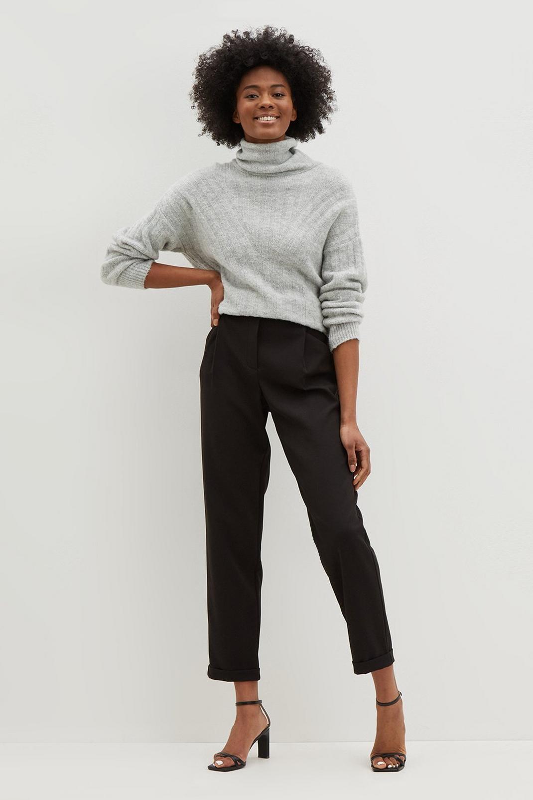 Black Tall Relaxed Trousers image number 1