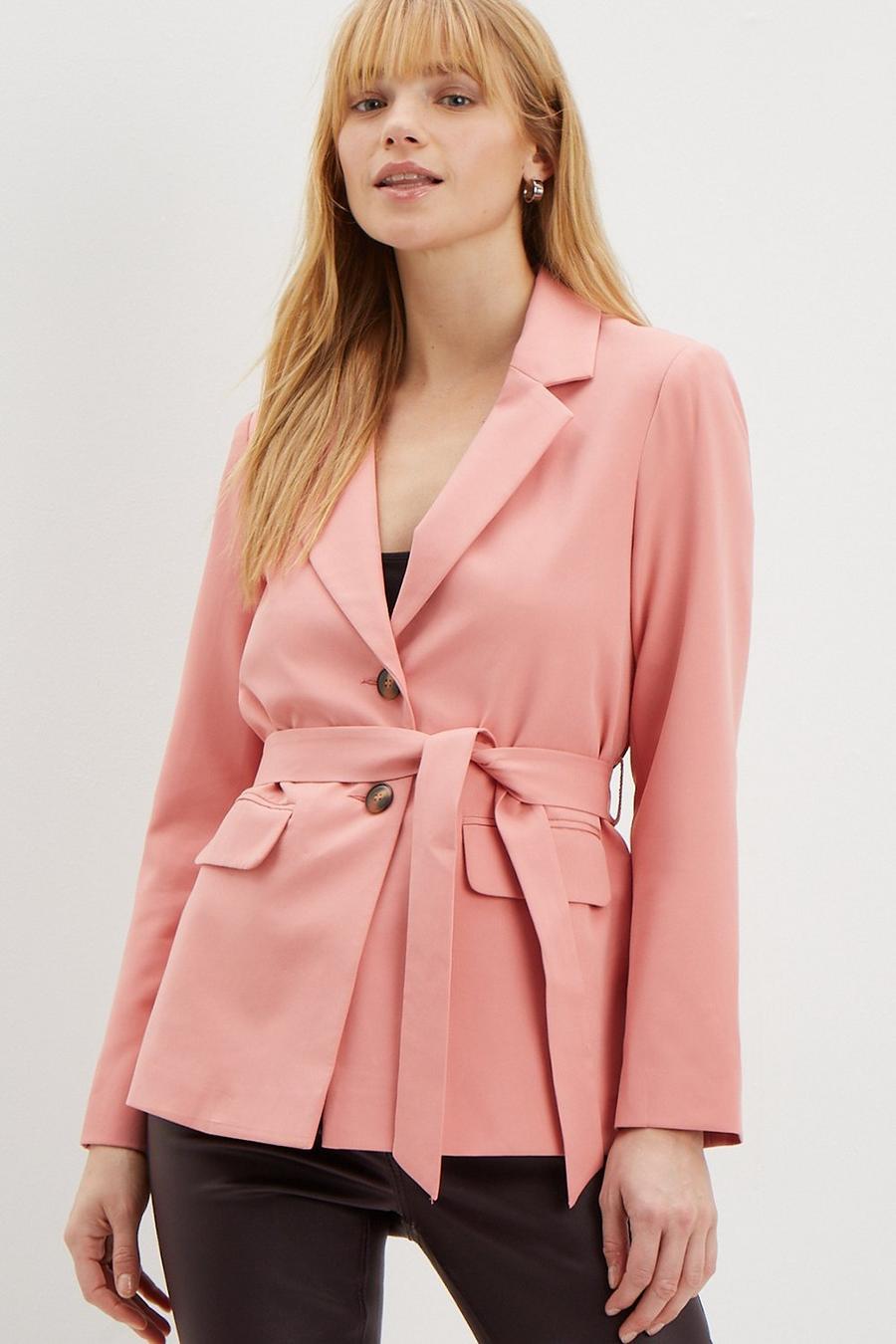 Petite Relaxed Belted Blazer
