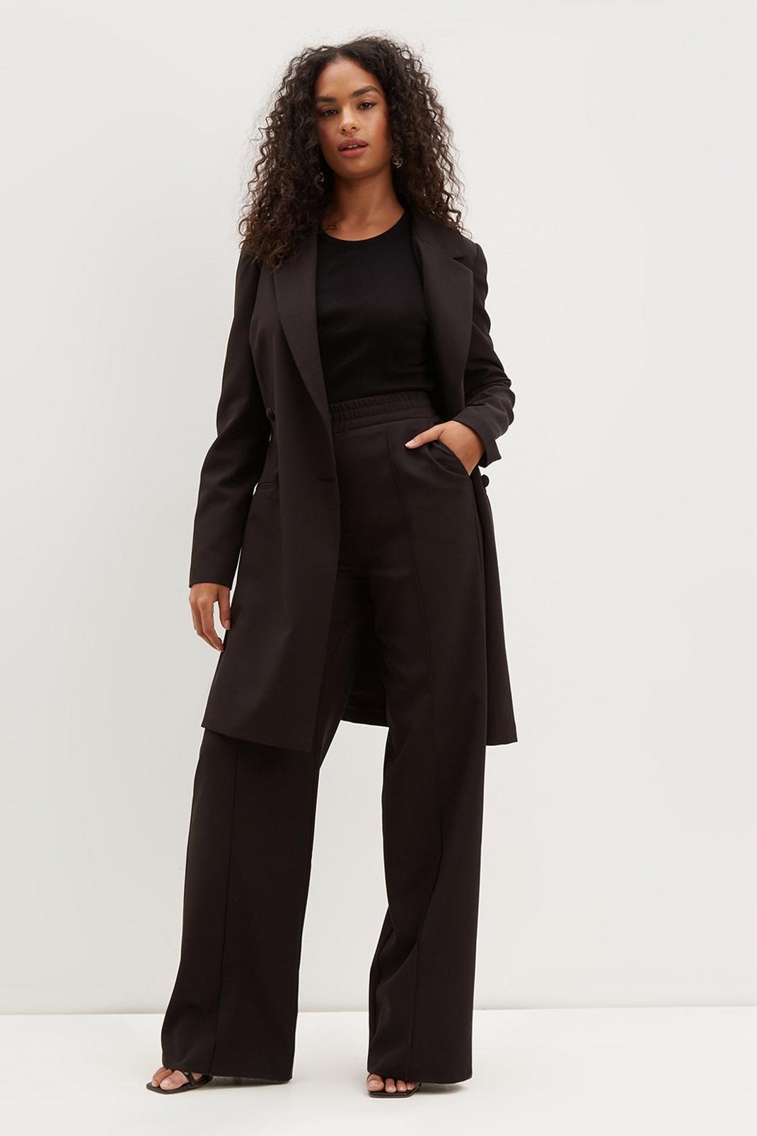 Black Tall Oversized Wide Leg Trousers image number 1