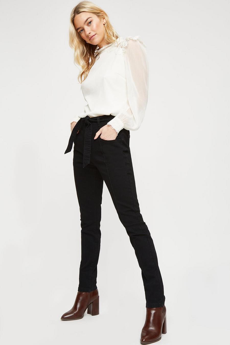 Belted Skinny Jeans