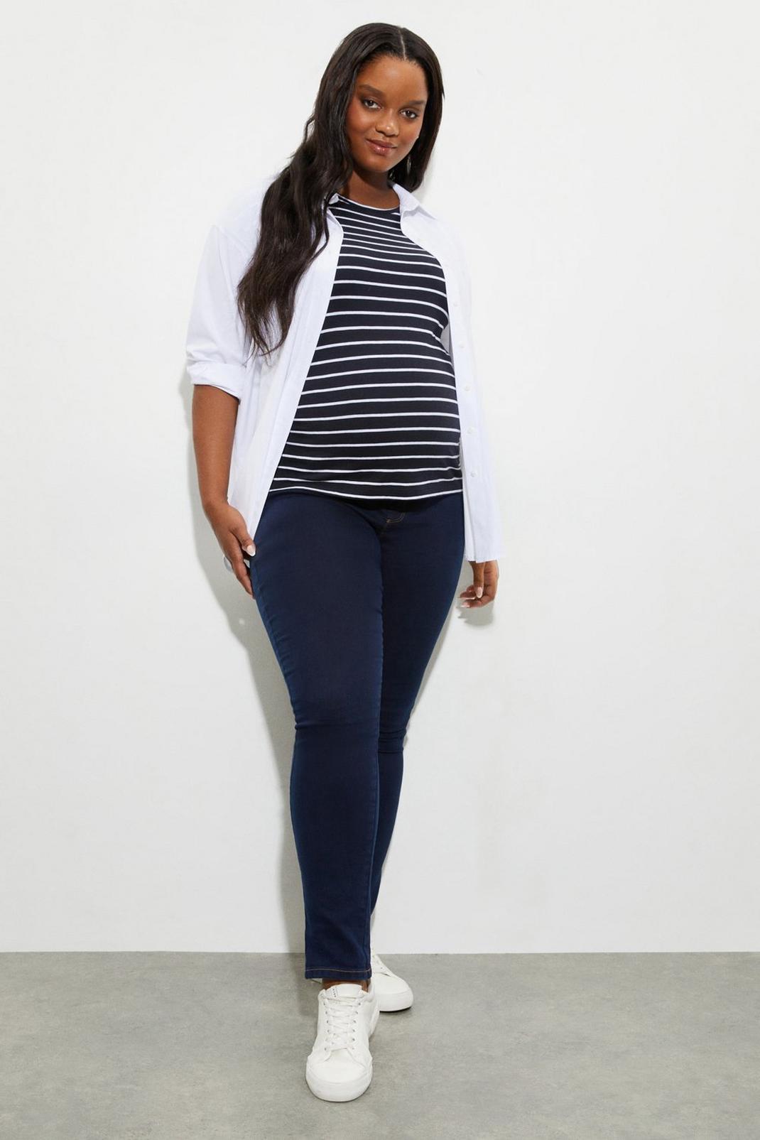 Maternity Indigo Over Bump Skinny Ellis Jeans image number 1