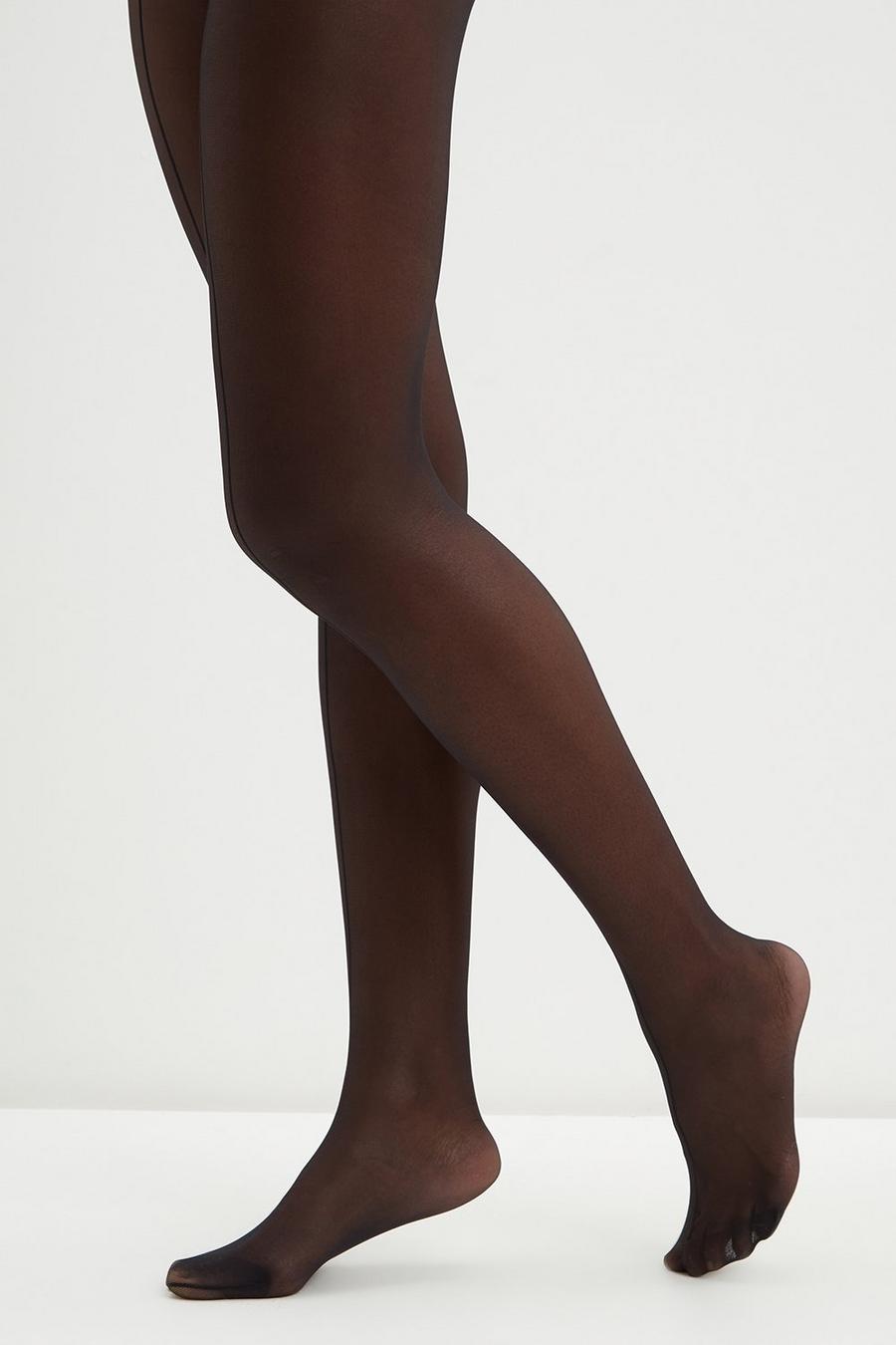Black Front Seamed Tights