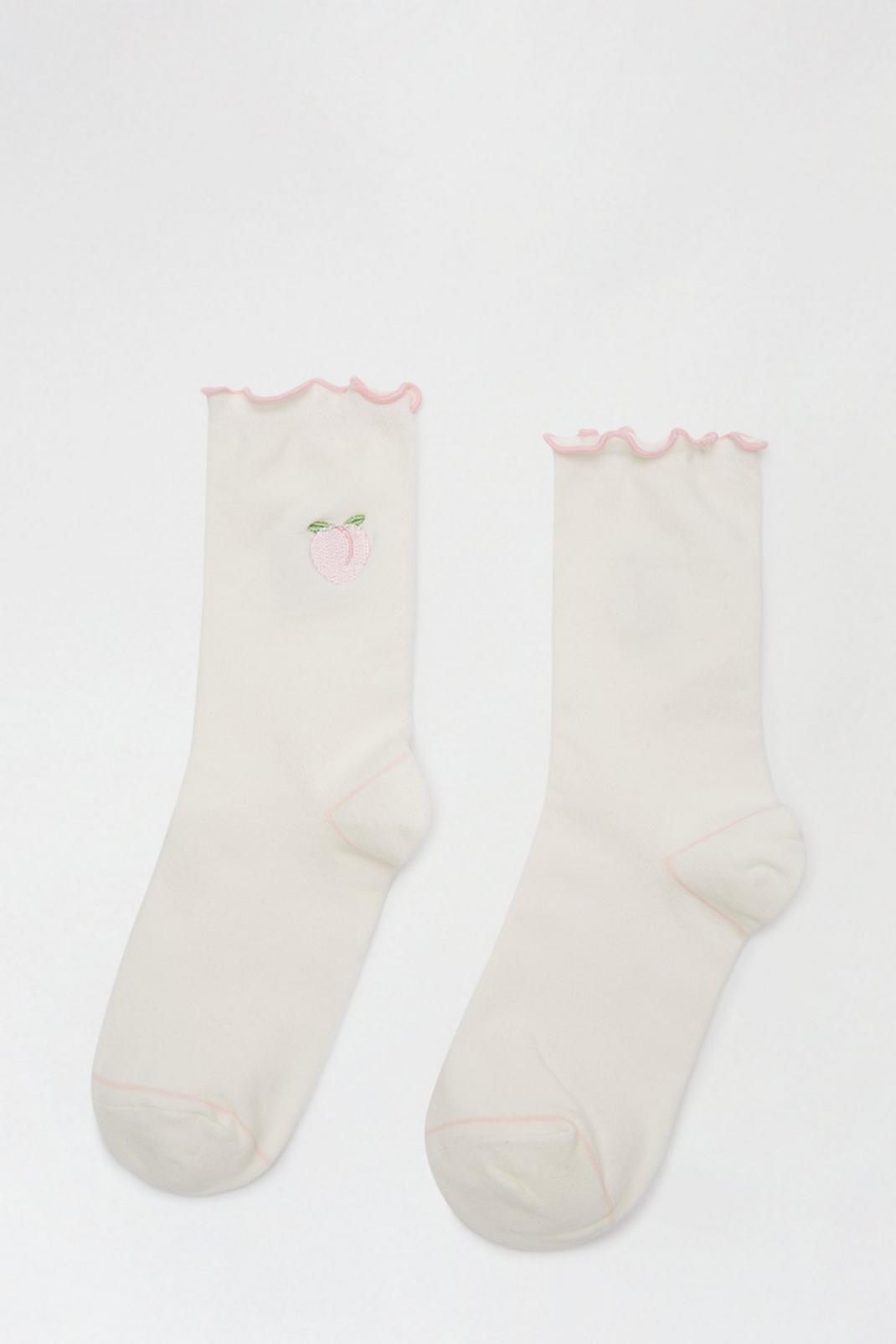 153 Peach Pattern Ankle Socks image number 1