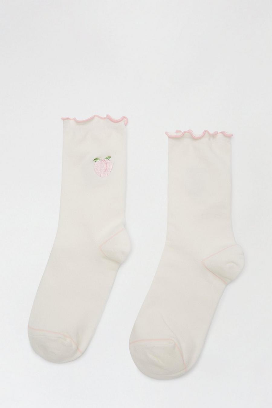 Peach Pattern Ankle Socks
