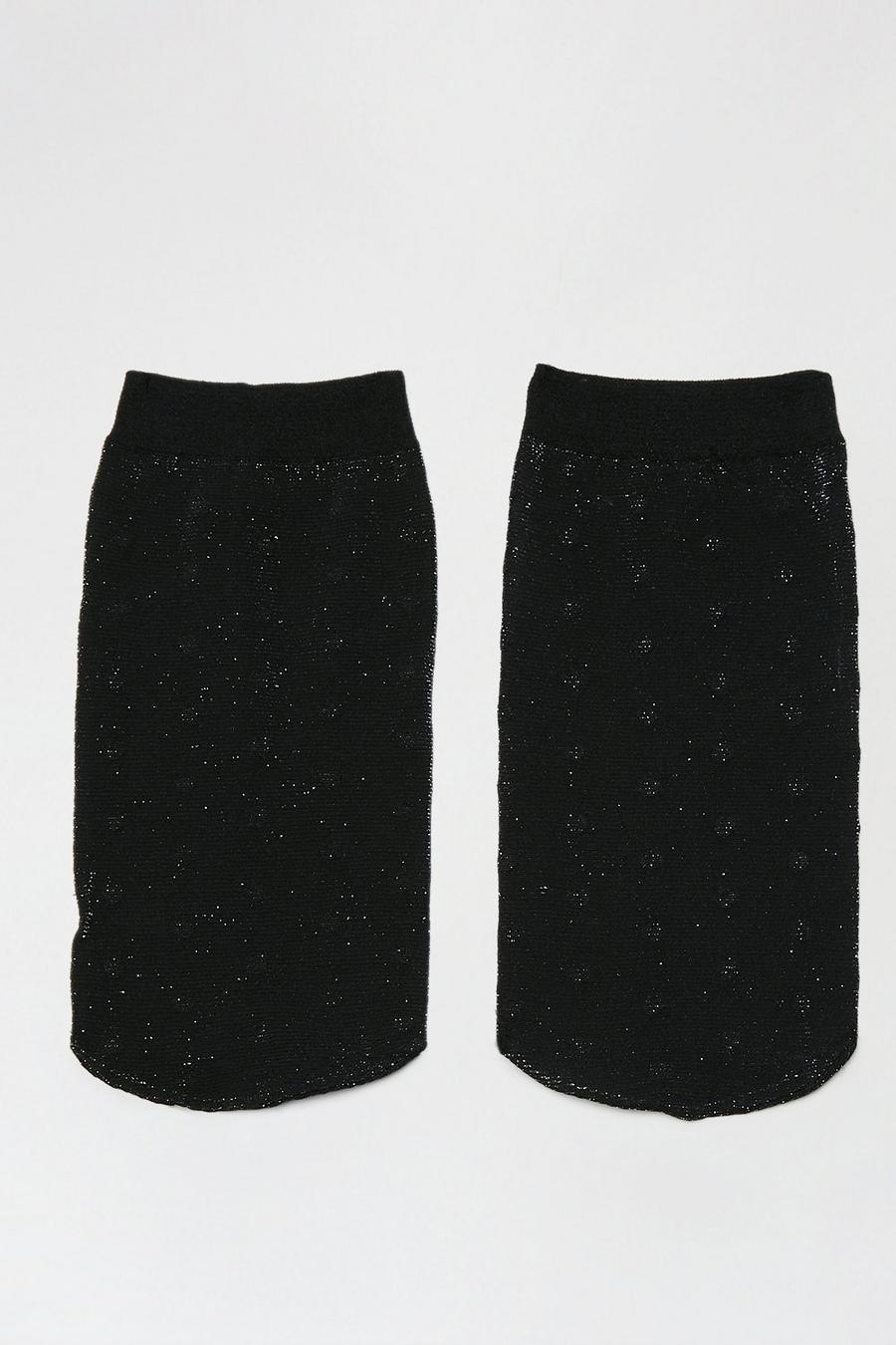 Black Sheer Shimmer Dot Sock
