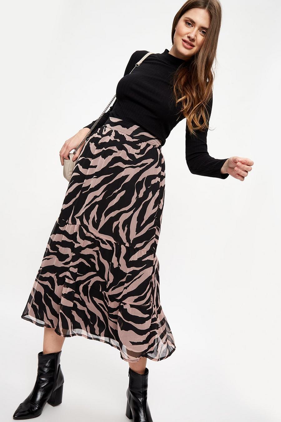 Tall Zebra Print Maxi Skirt