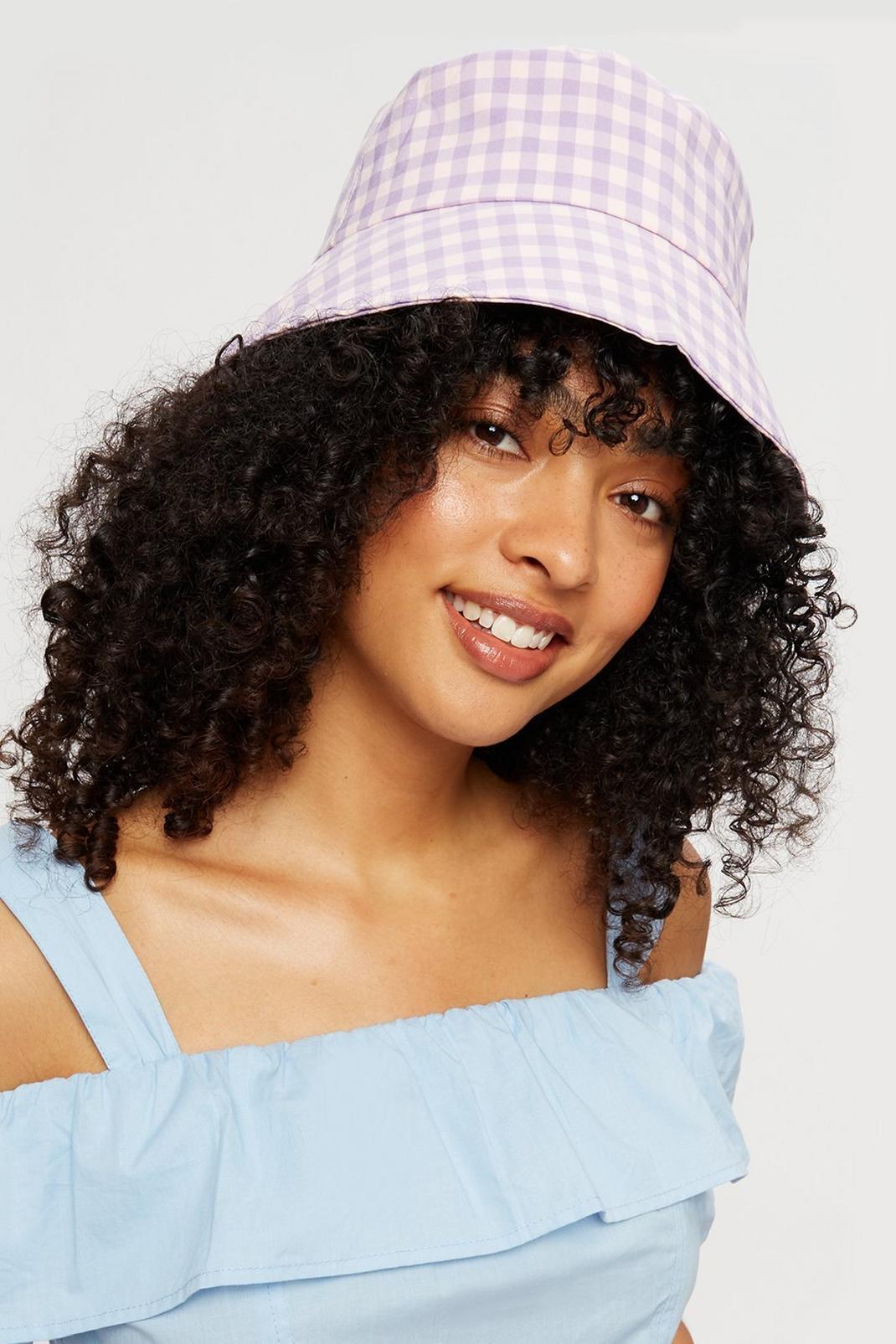 137 Lilac Gingham Bucket Hat image number 1