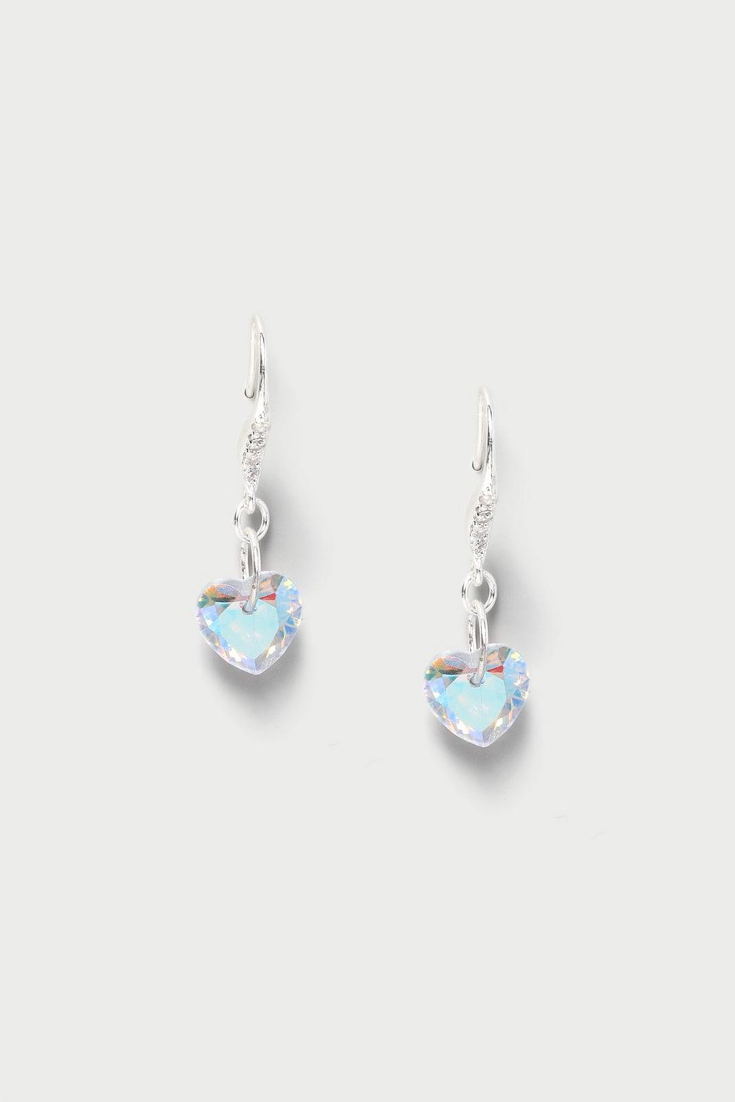 163 Silver Heart Drop Earring image number 1