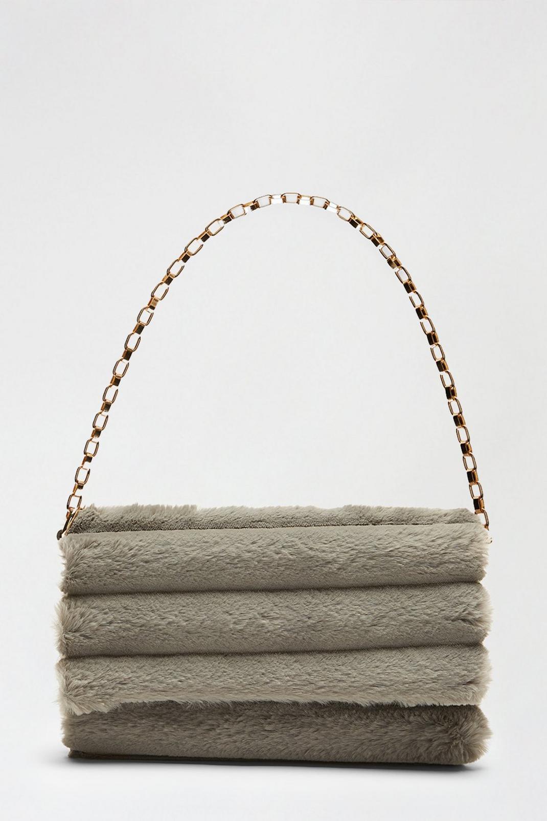 508 Faux Fur Chain Handle Clutch Bag image number 2