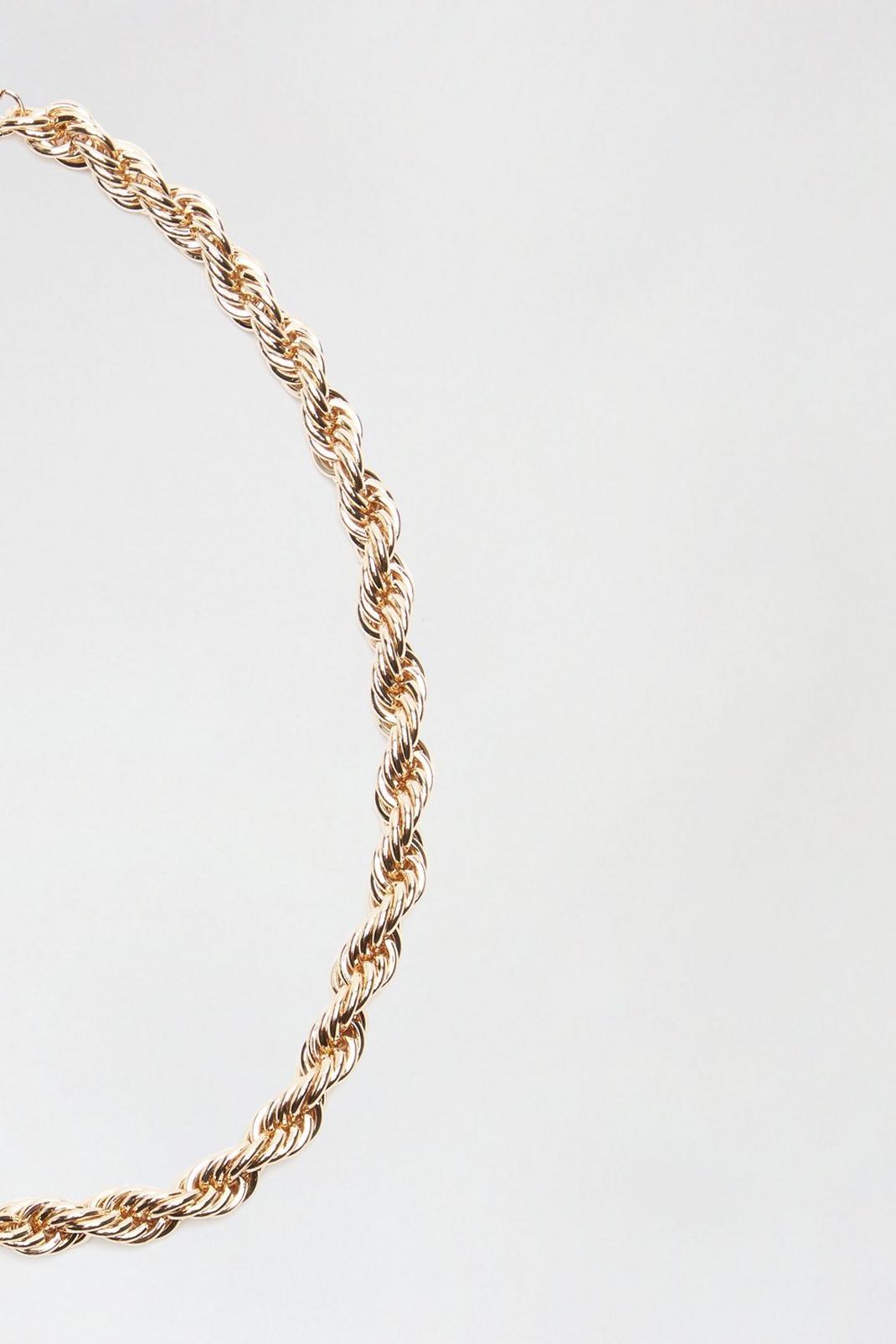 128 Gold Twist Chain Necklace image number 2